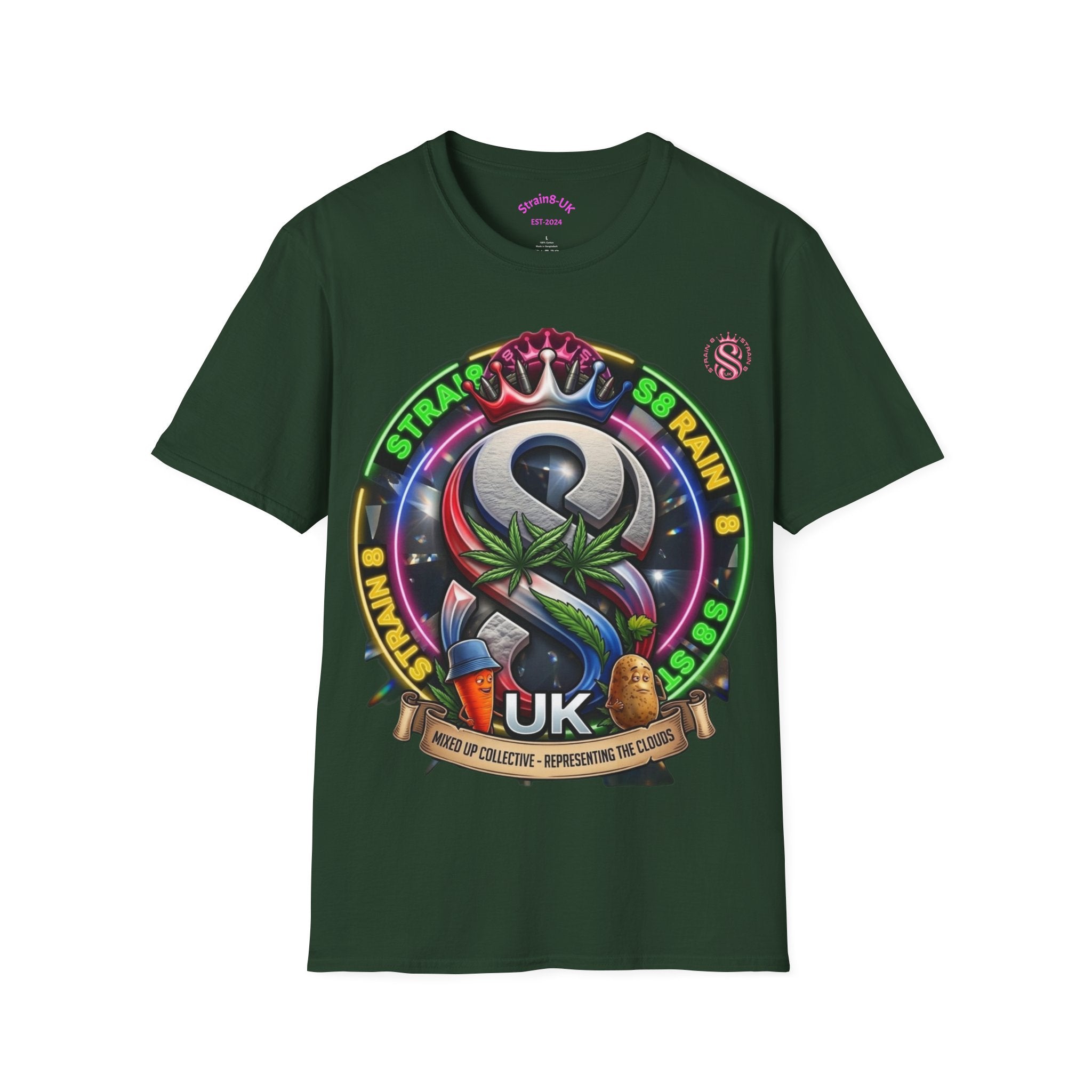 Strain8-UK Ted&Fred Special UK Logo T-Shirt — Cannabis Emblem Graphic Tee
