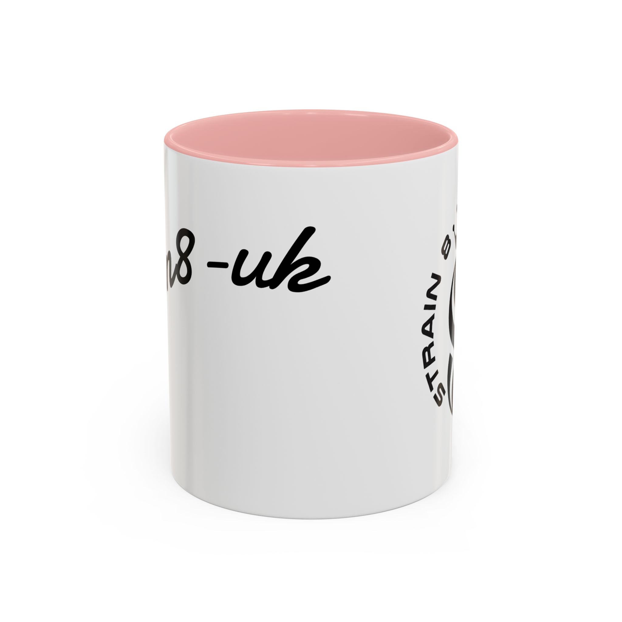 Strain 8 UK Logo Accent Coffee Mug — Crowned S8 Black & White