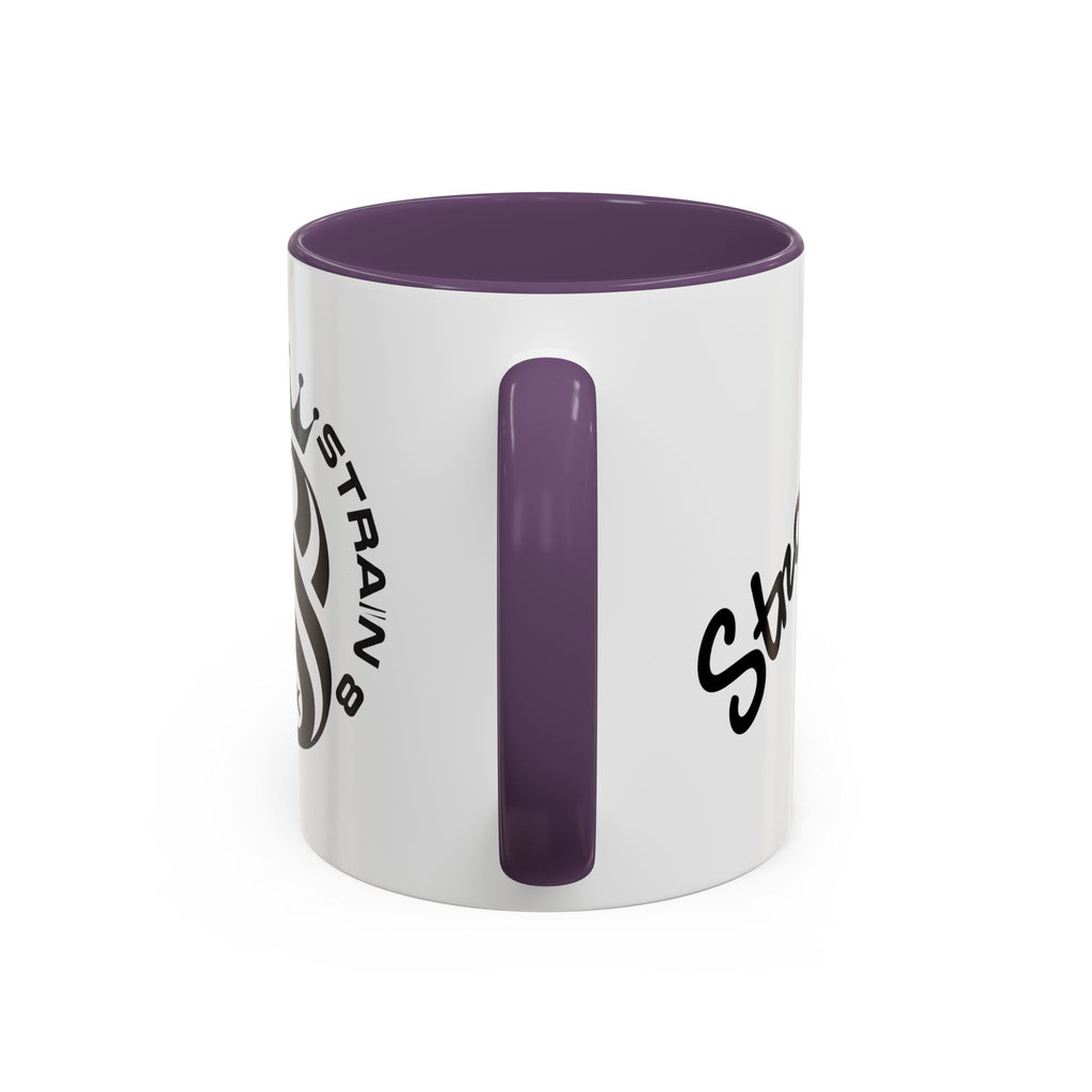 Strain 8 UK Logo Accent Coffee Mug — Crowned S8 Black & White