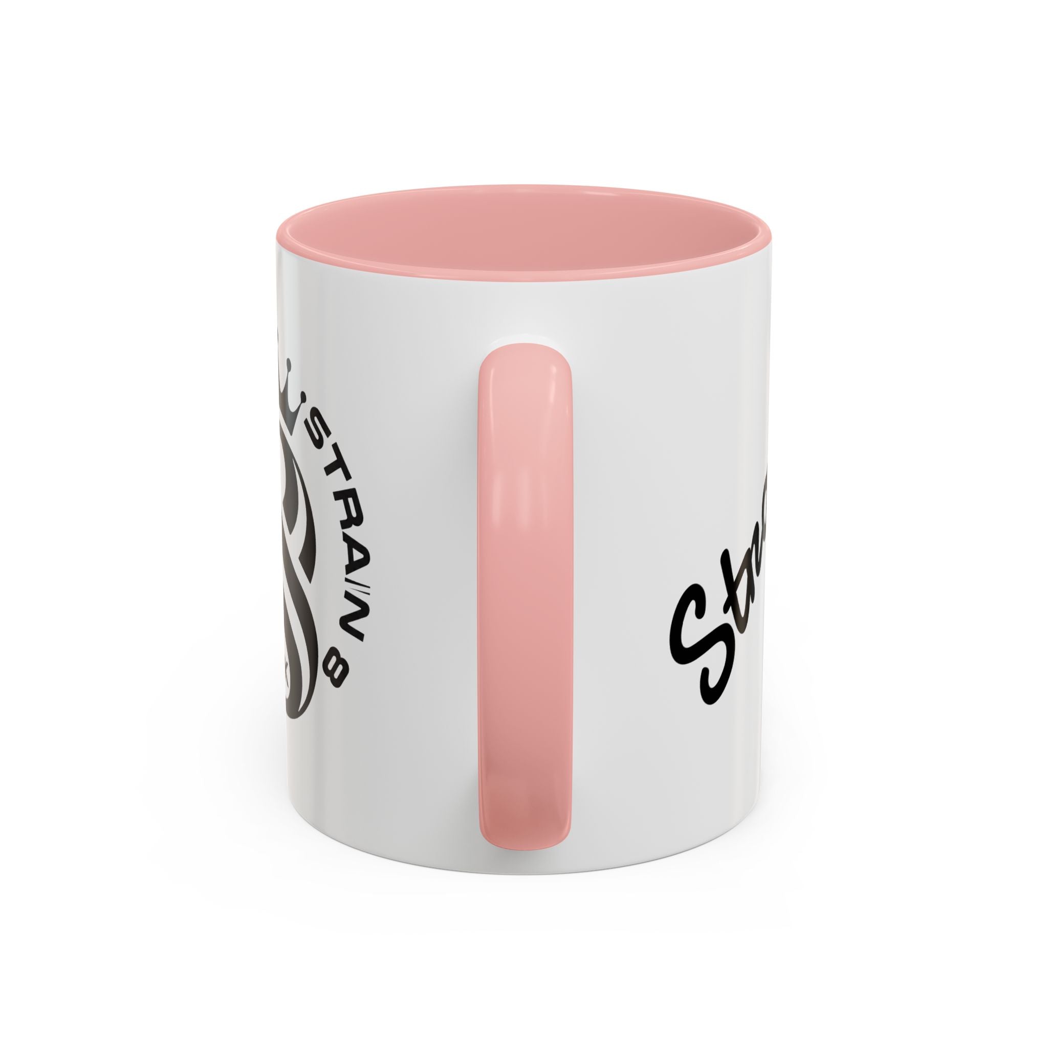 Strain 8 UK Logo Accent Coffee Mug — Crowned S8 Black & White
