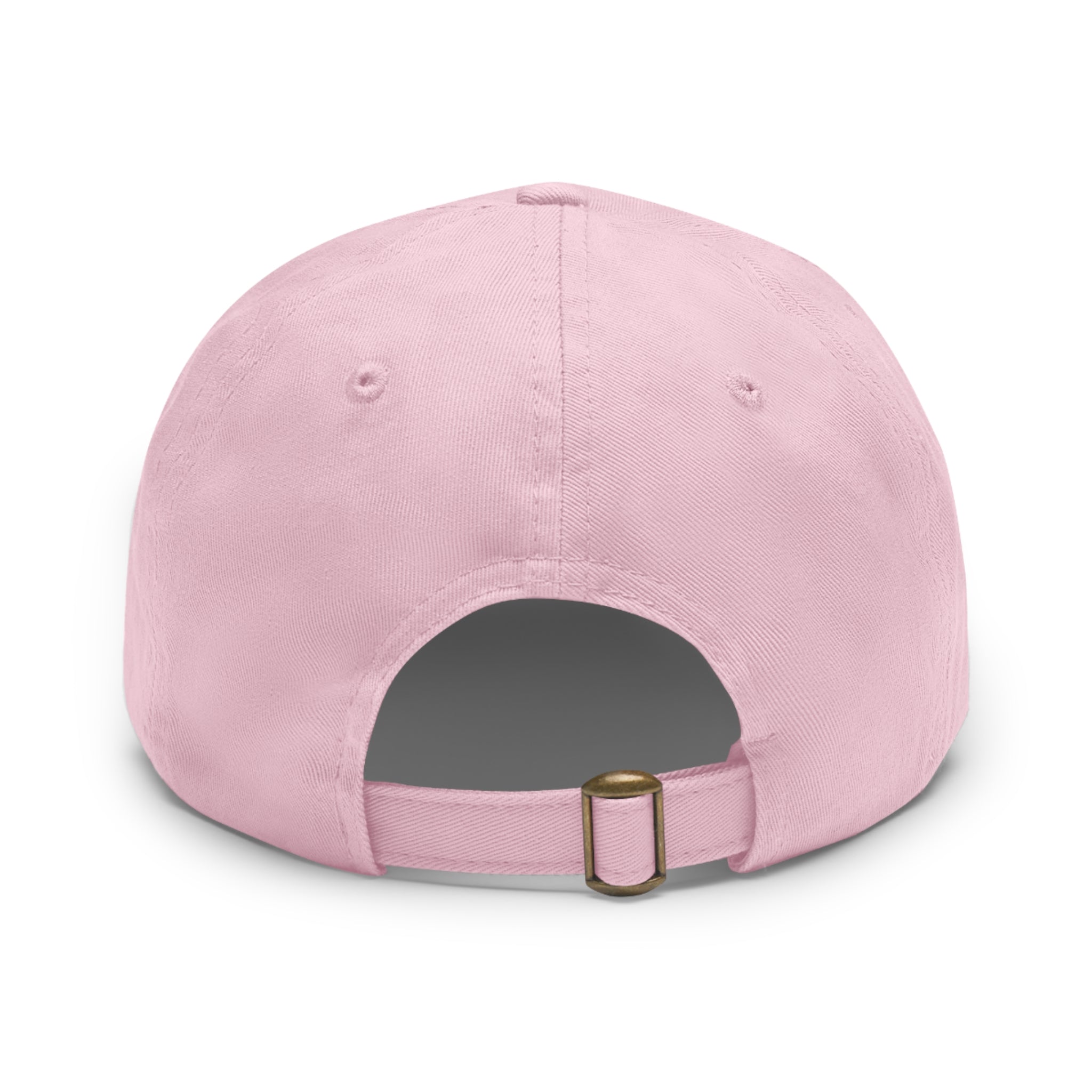 Leather Patch Dad Hat — Round Strain8-UK Cap for Casual Streetwear