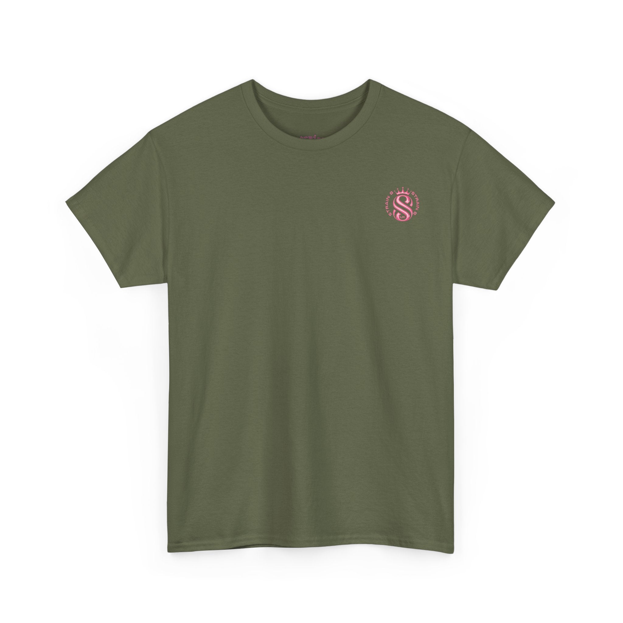 Strain8 Dreams Tee — Bold Pink Logo Graphic T-Shirt