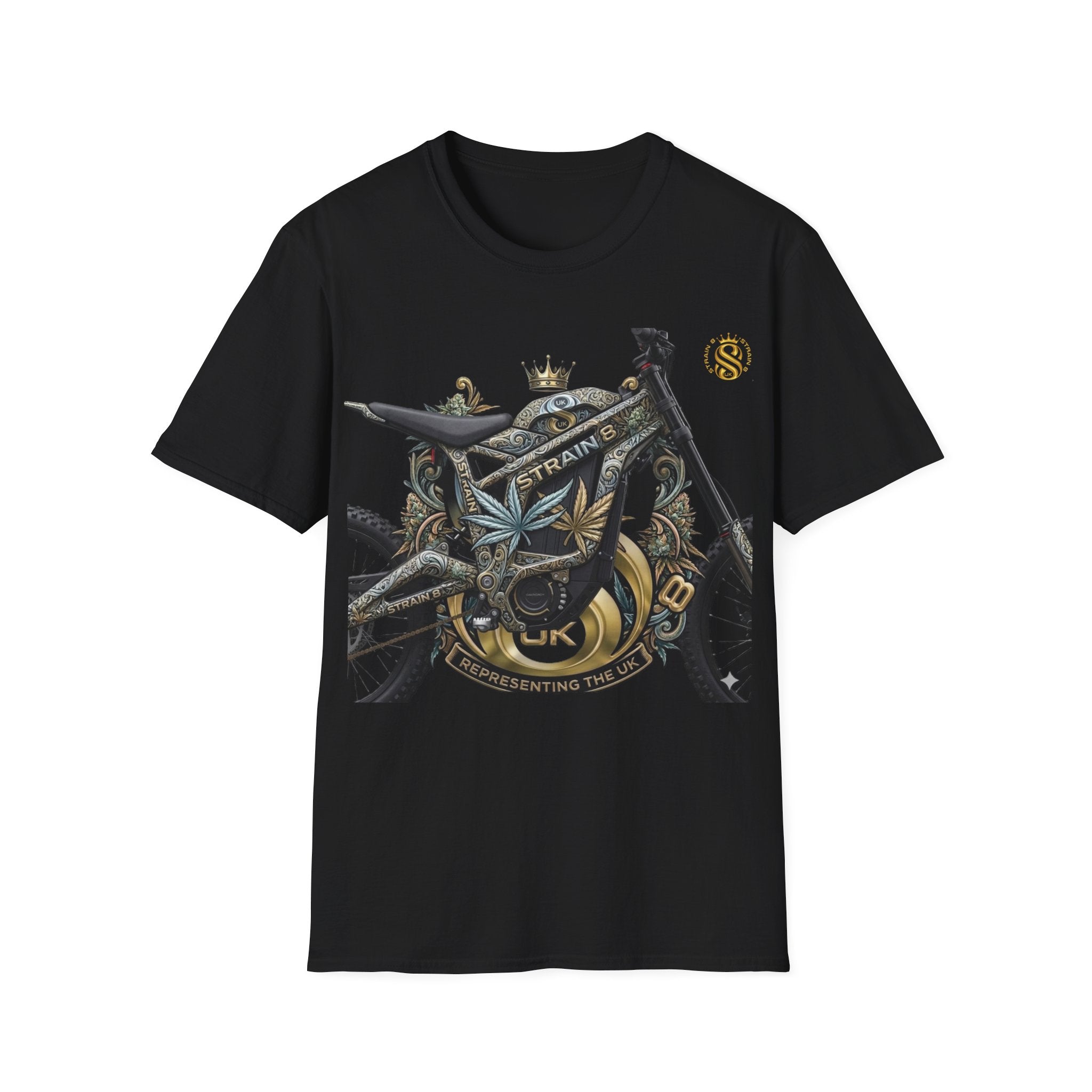 Motorcycle S8-UK Crown Graphic T-Shirt — Vintage Bike Emblem Tee