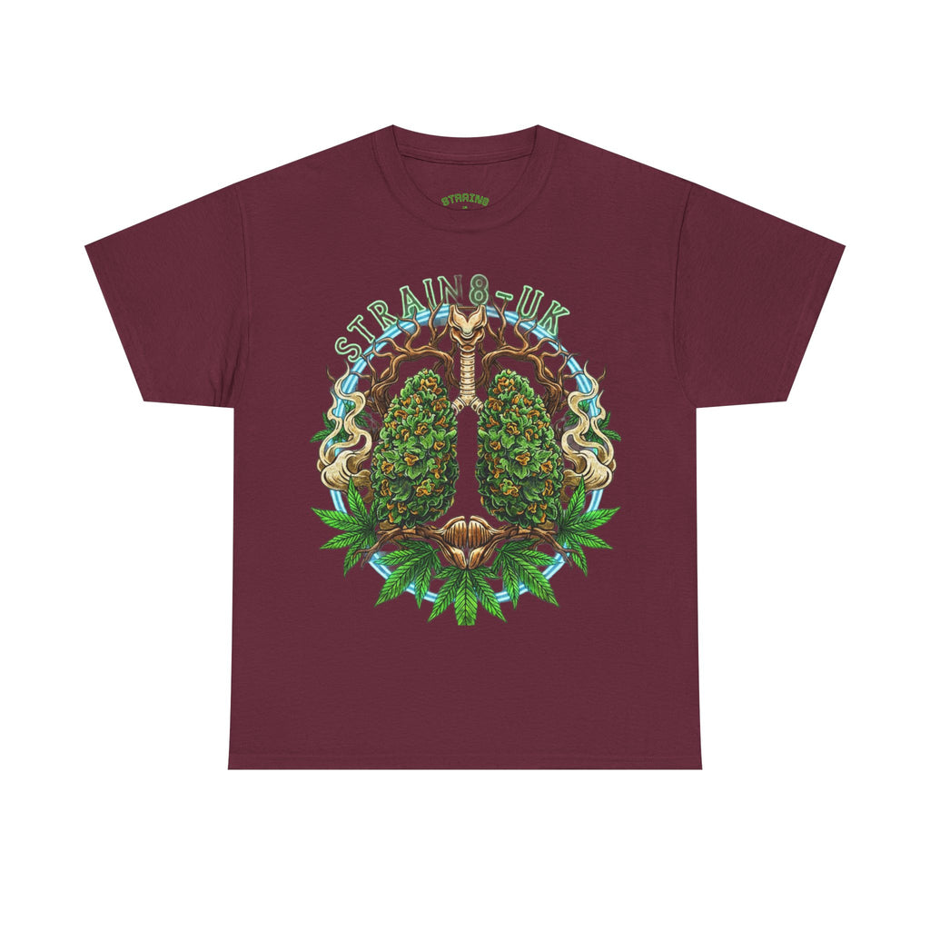 Strain8-UK Weed Lungs Cannabis Art T-Shirt