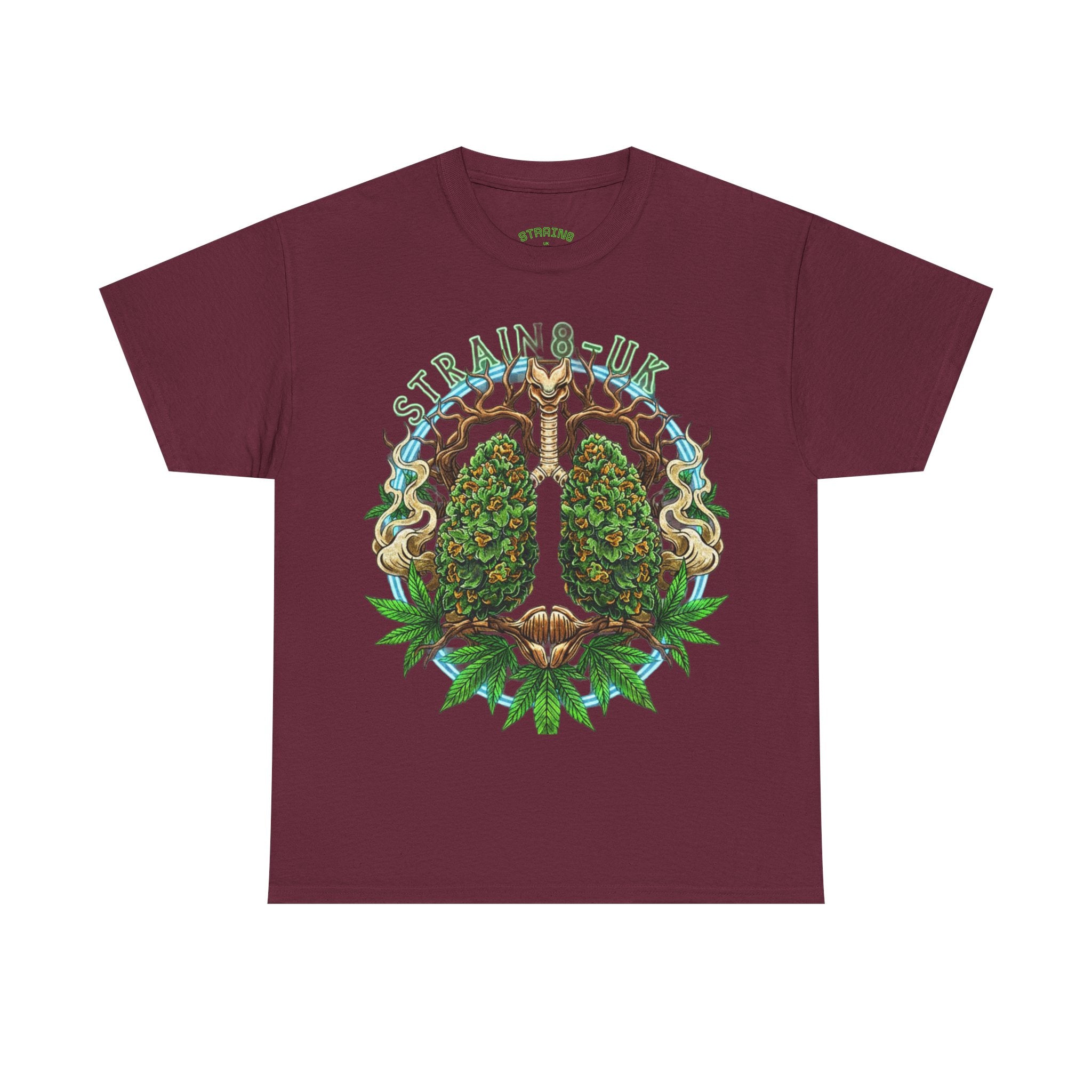 Strain8-UK Weed Lungs Cannabis Art T-Shirt
