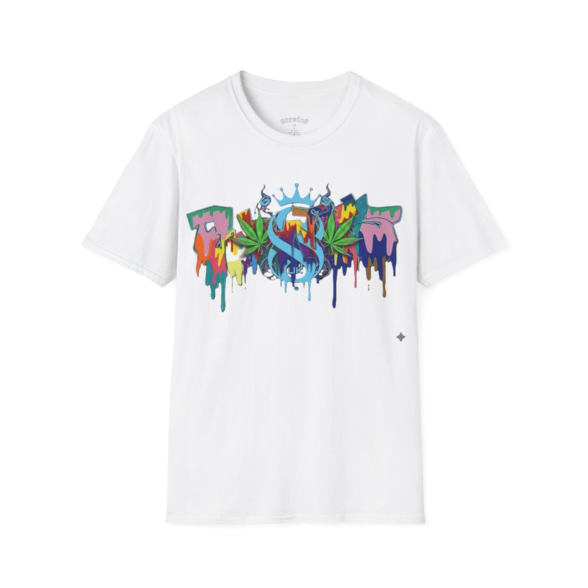 Graffiti Leaf S8-UK T-Shirt — Colorful Street Art Tee