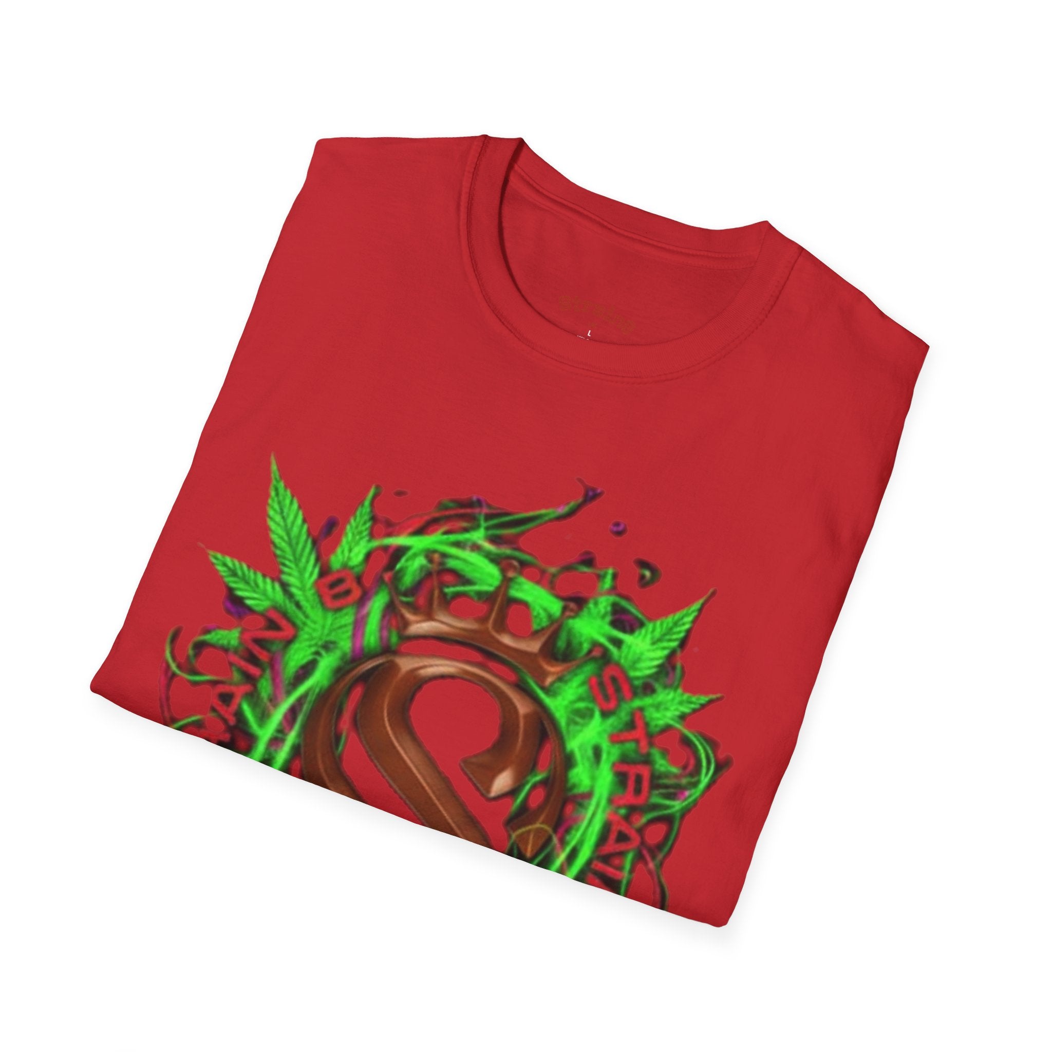 Strain8-UK Chocolate Brown Monogram T‑Shirt — Green Vines Rustic Letter S8 Graphic Tee