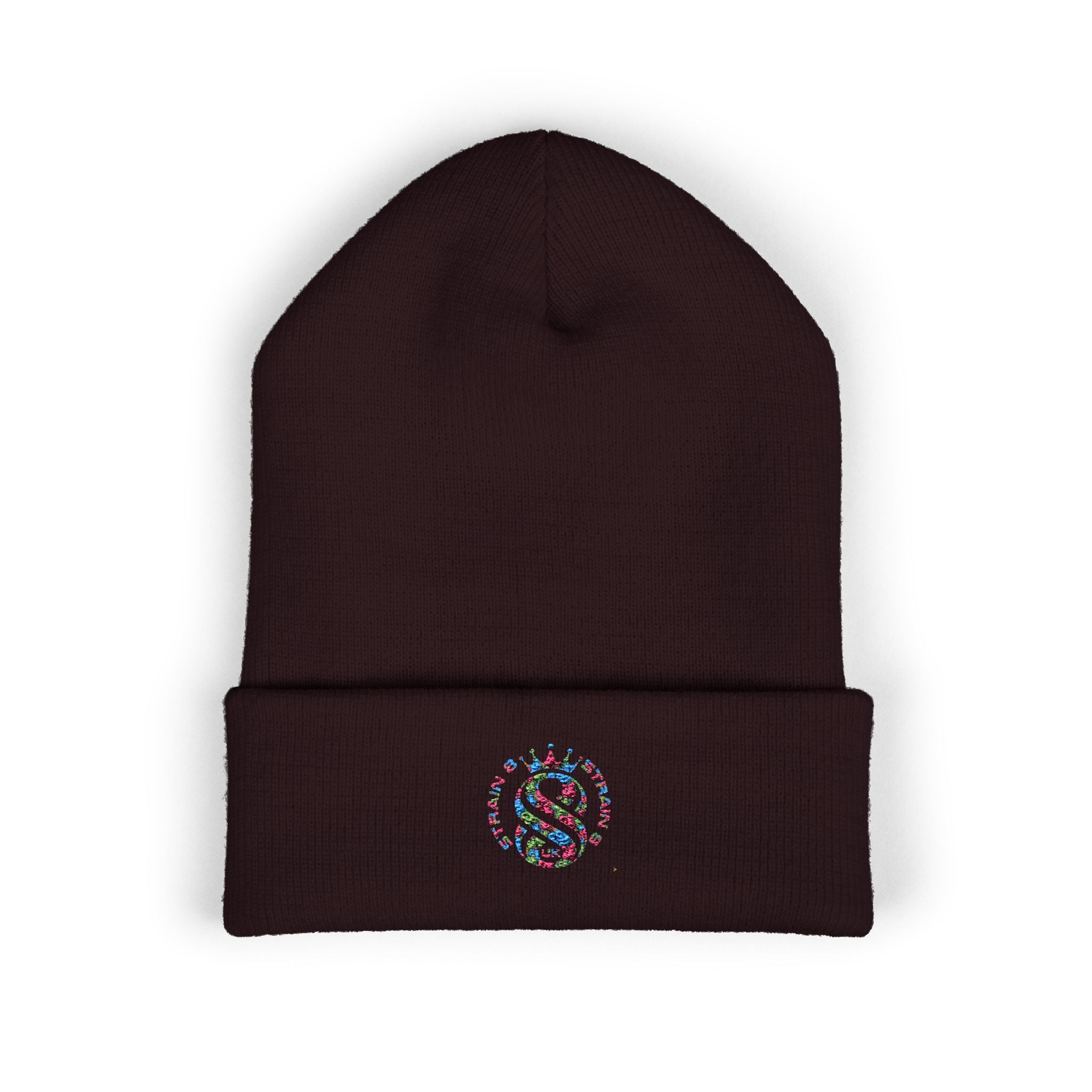 Embroidered Graffiti S8-UK Logo Cuffed Beanie — Cozy Knit Winter Hat