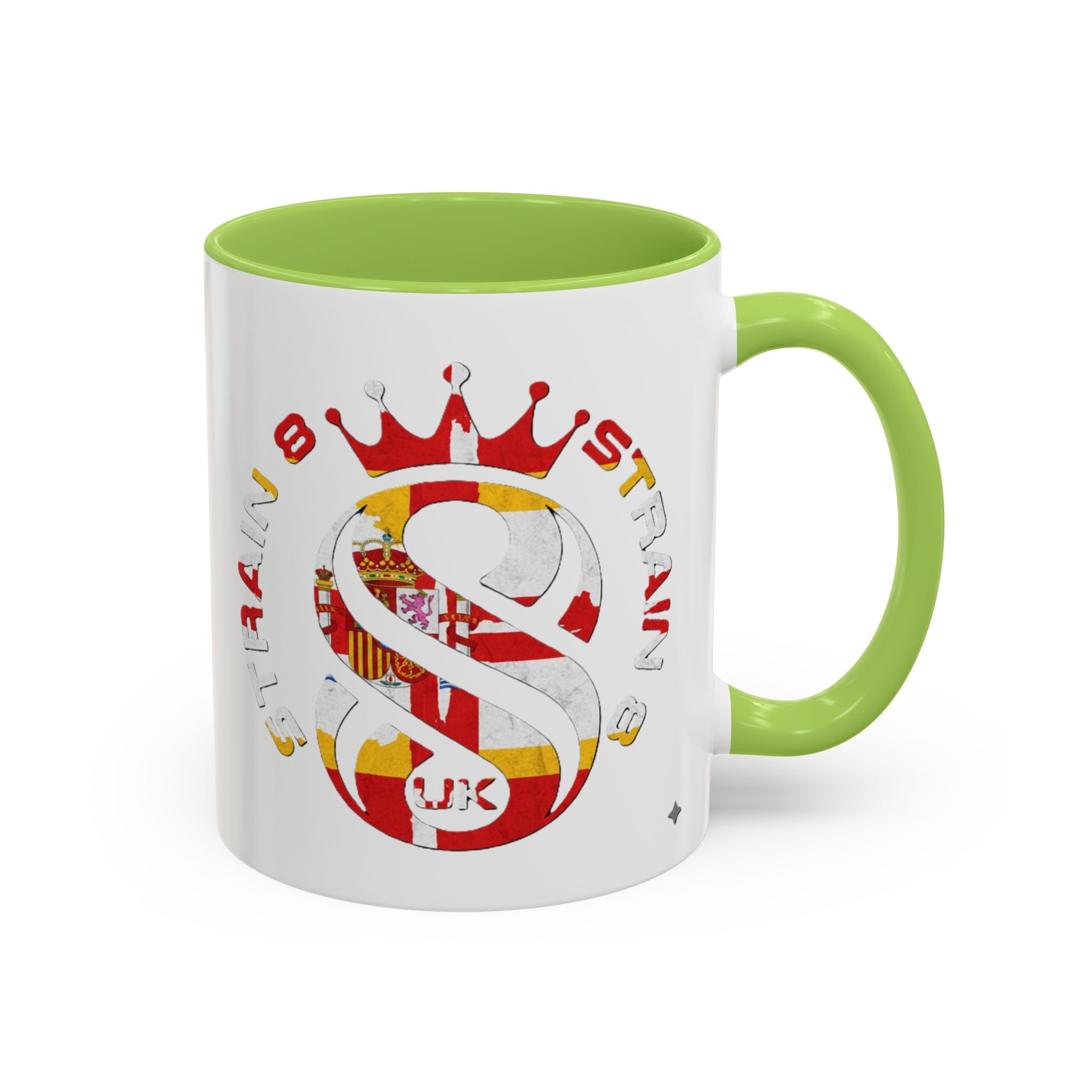 Strain8-UK Fully Spanglish Pride Accent Coffee Mug — 'Soy Español' Crown Monogram (11/15oz)
