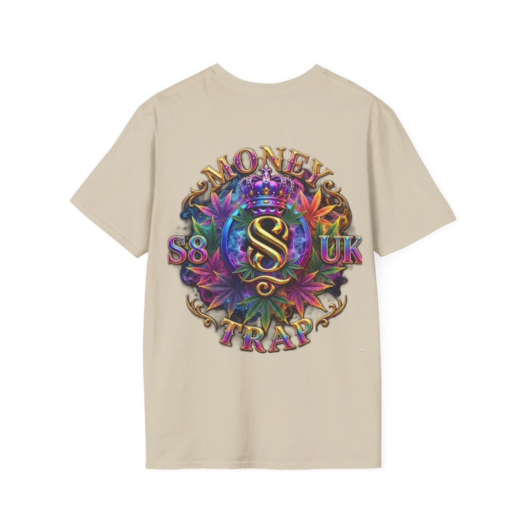 Money Trap Graphic T-Shirt — Crowned 'S8-UK' Logo Stoner/Streetwear