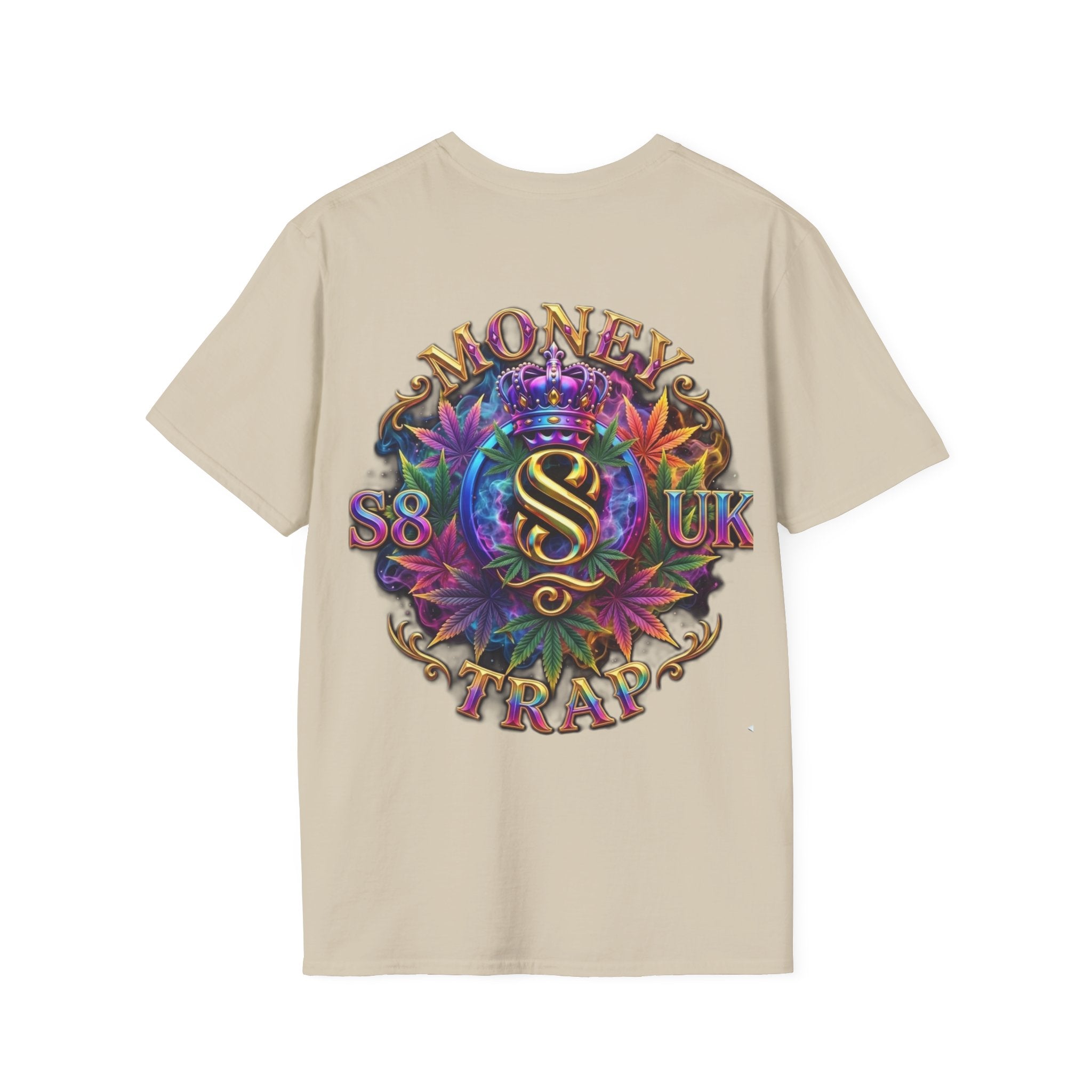 Money Trap Graphic T-Shirt — Crowned 'S8-UK' Logo Stoner/Streetwear