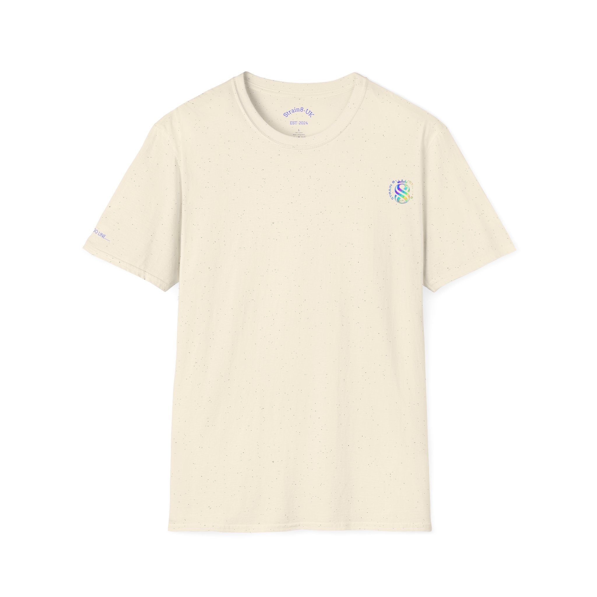 Strain8-UK Logo T-Shirt — Small Embroidered Globe Tee, THE LOGO LINE........