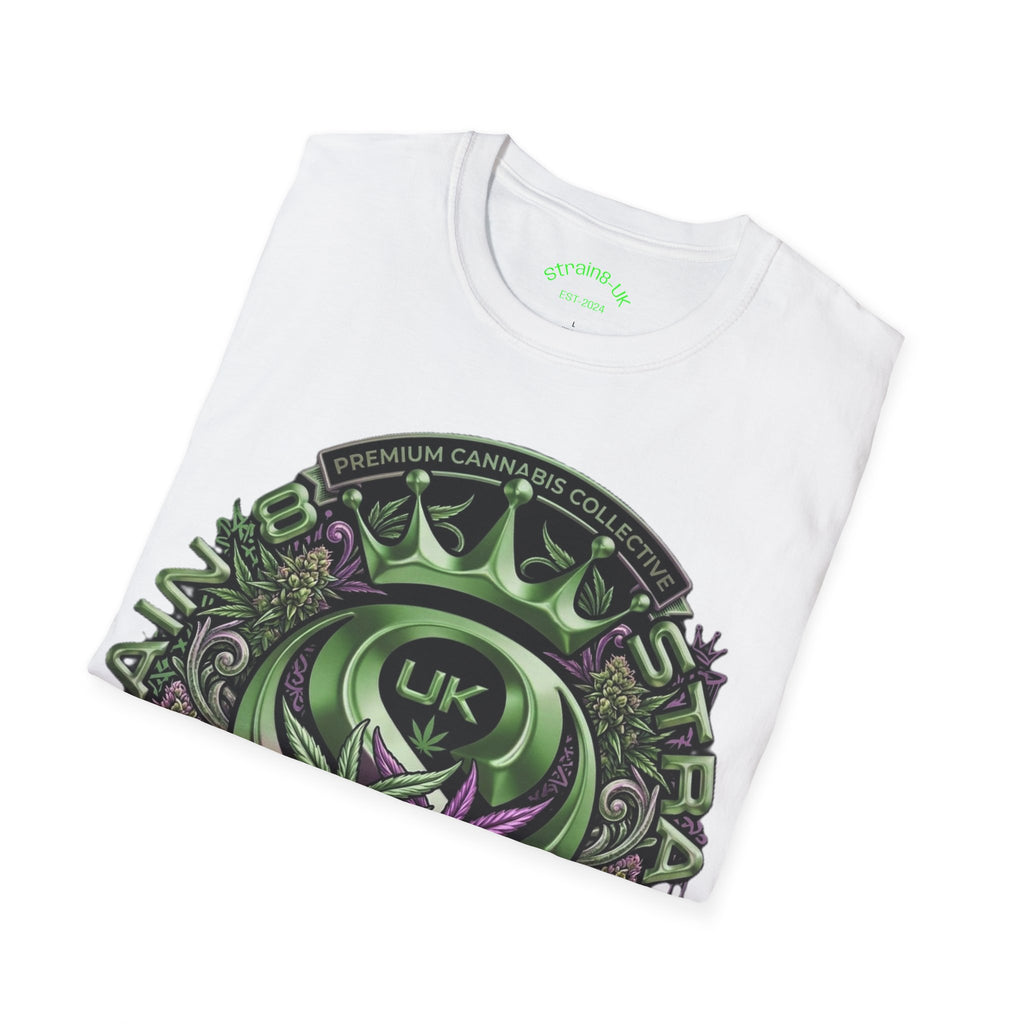 Strain8-UK Cannabis Crown Graffiti T-Shirt — S8-UK Green & Purple Streetwear