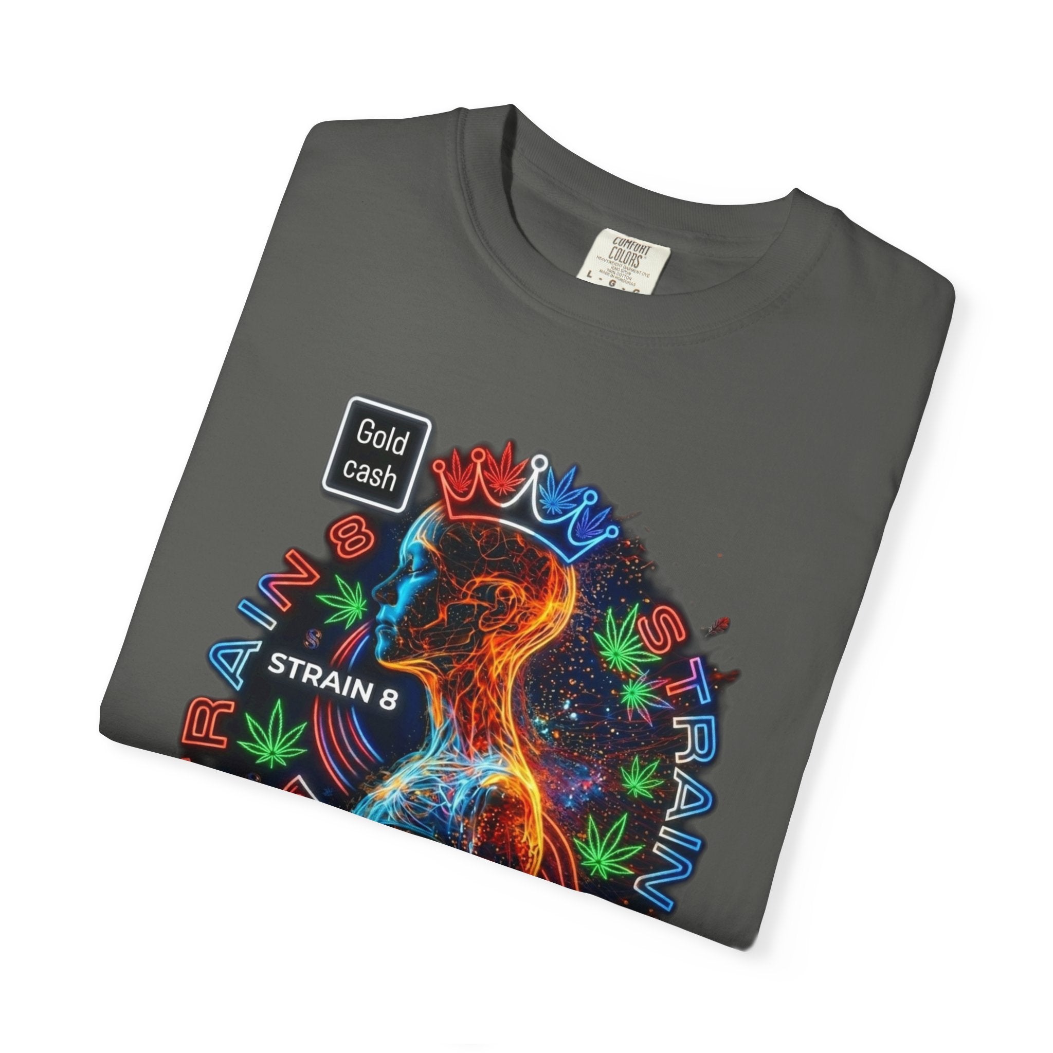 T-Shirt — Psychedelic Crowned Female Energy Glow, Freedom to Grow Graphic Tee (Strain8-UK)
