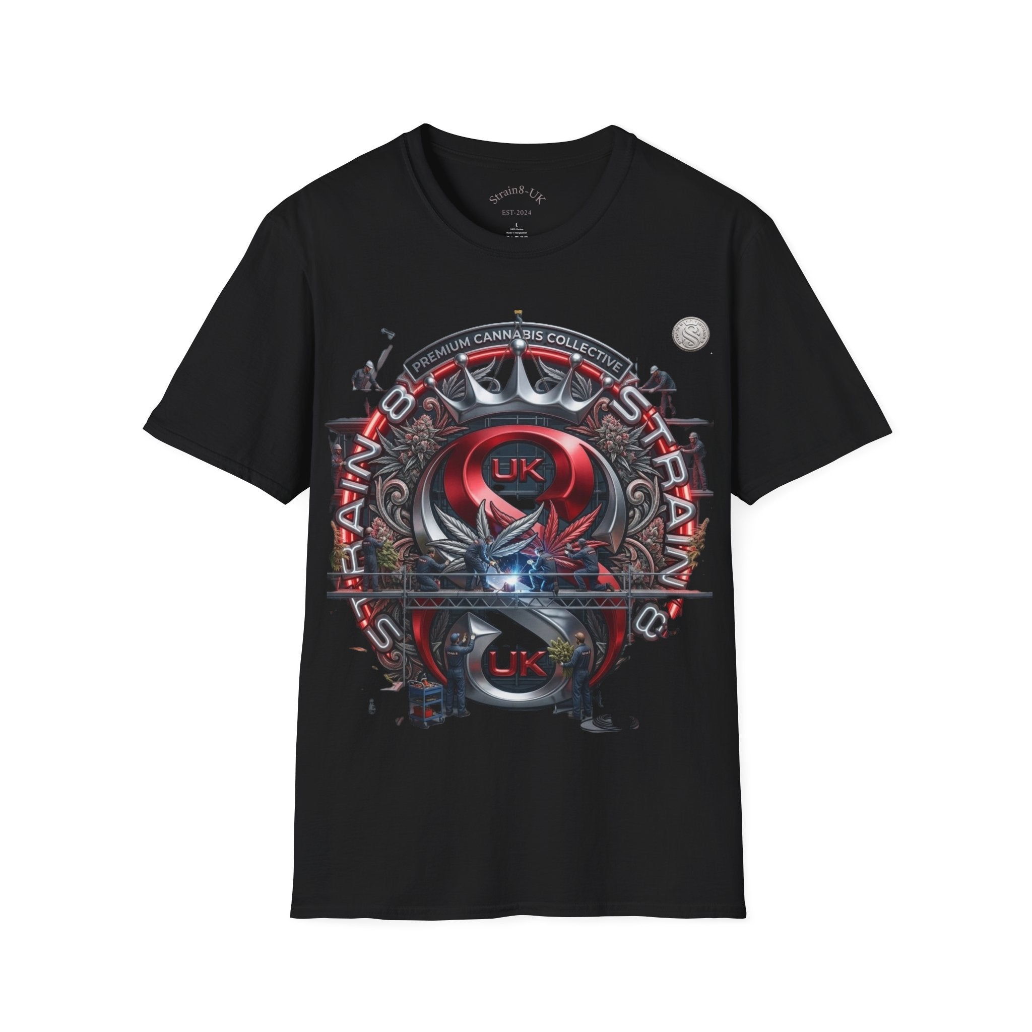 Strain8-UK Under construction T-Shirt — S8-UK in design Crest Design