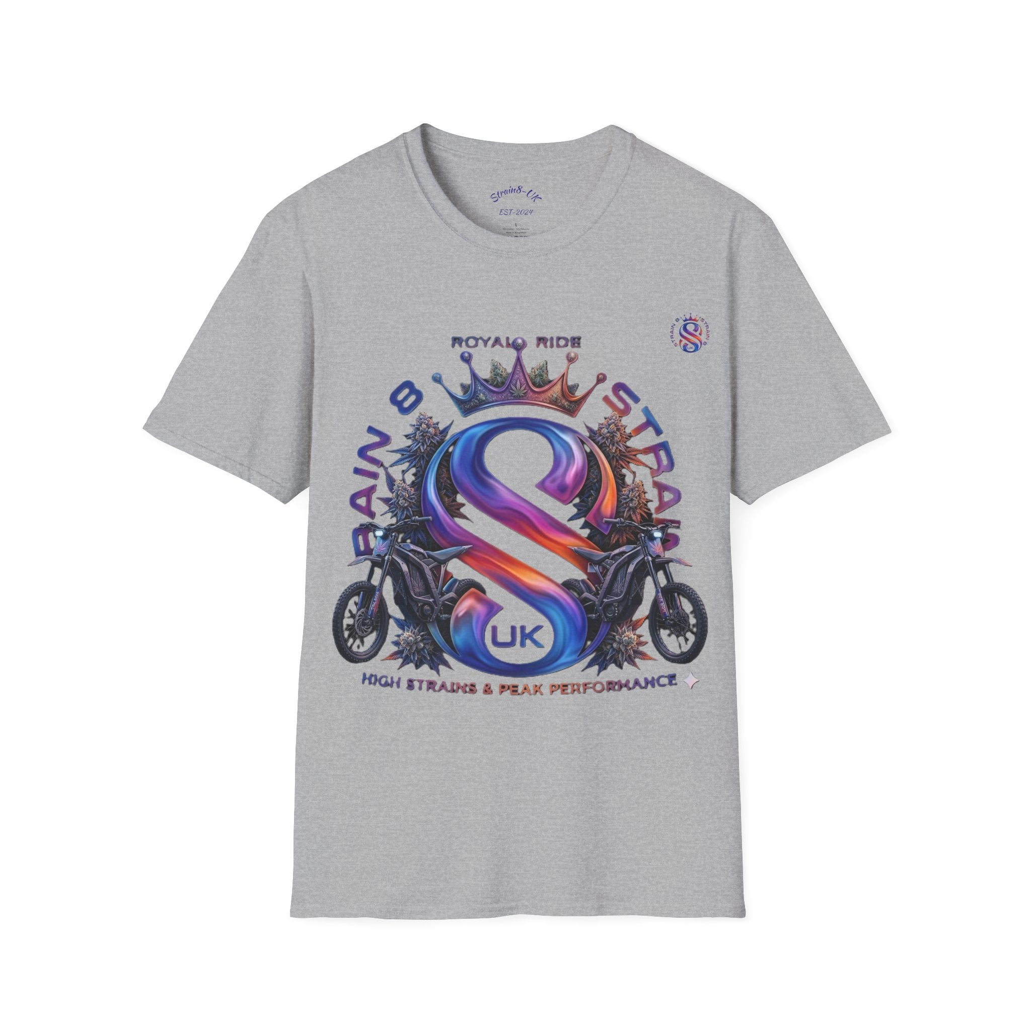 Royal Strain8-UK  Graphic T-Shirt — Bold Crowned "S8-UK" E-Bike Logo Tee