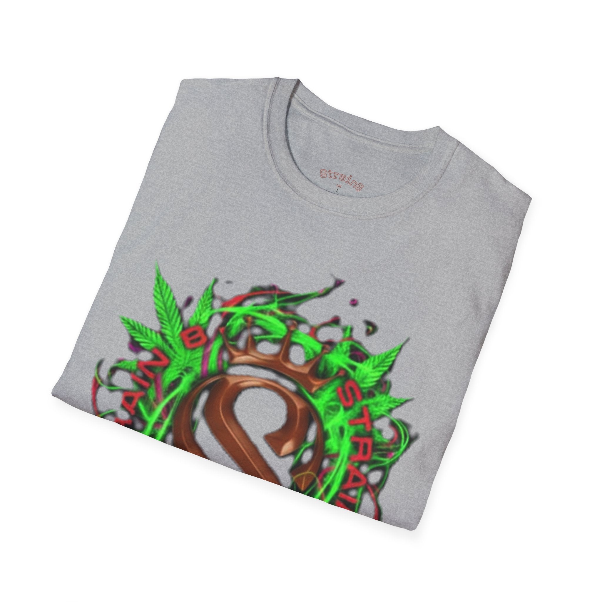 Strain8-UK Chocolate Brown Monogram T‑Shirt — Green Vines Rustic Letter S8 Graphic Tee