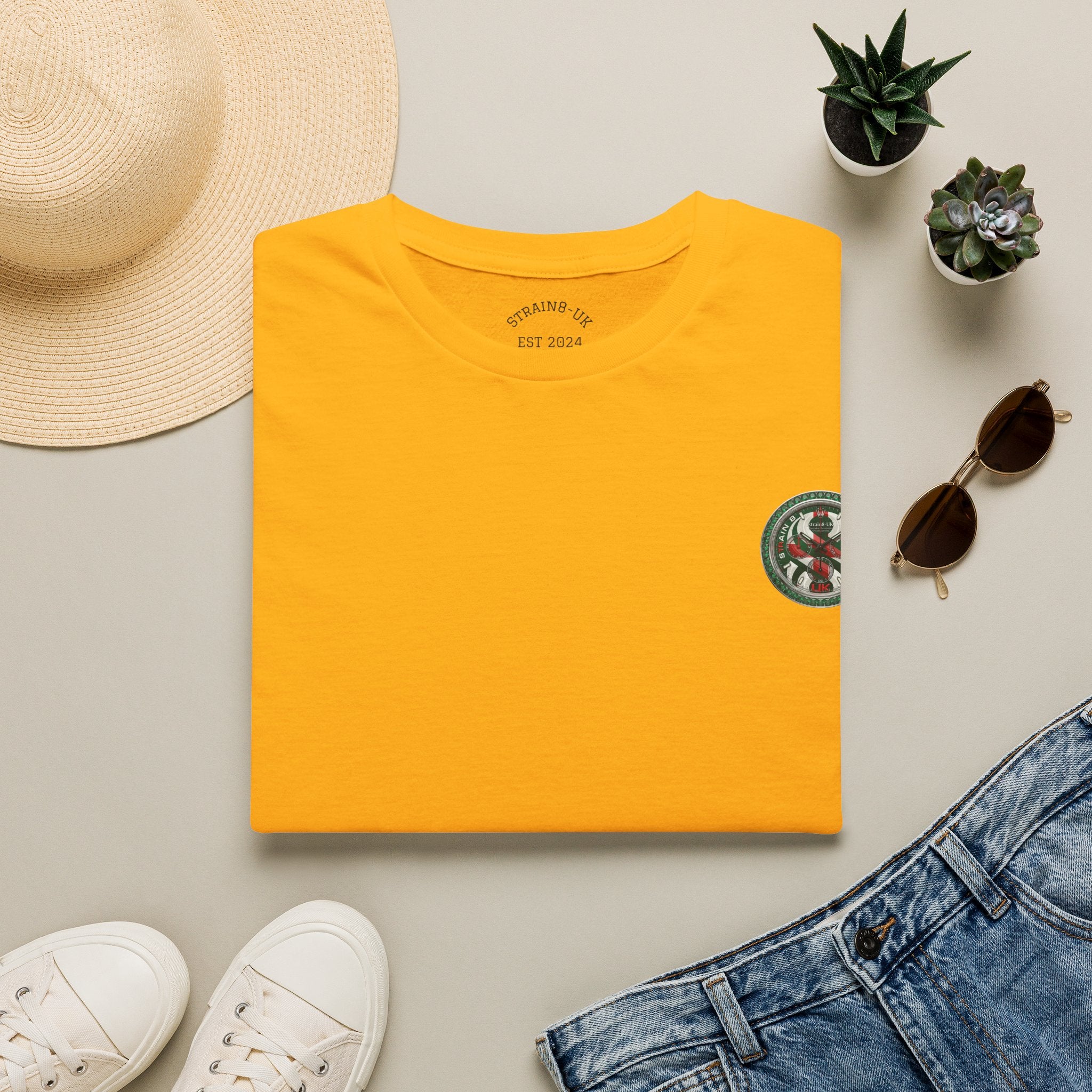 Strain8-UK Watch Face Design T‑Shirt — Nautical Travel Vibes In Emerald Green