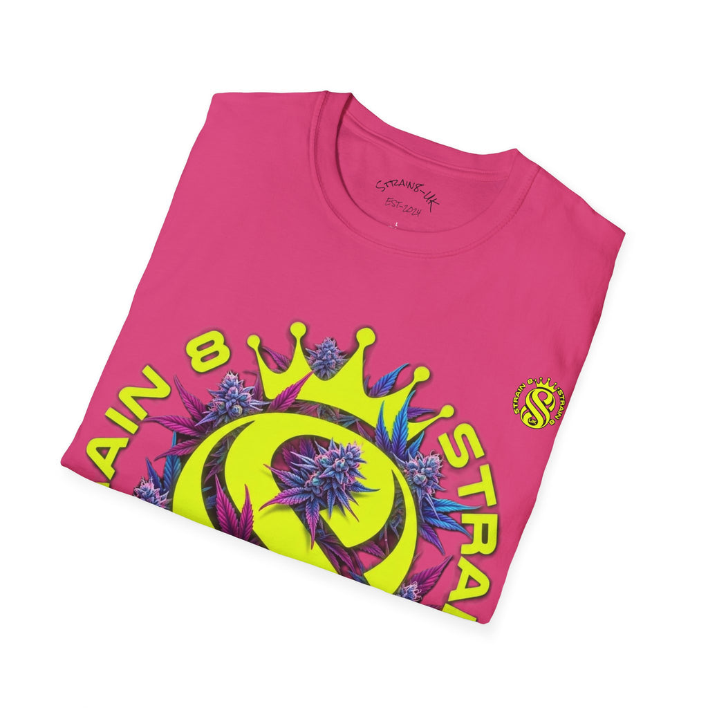 Strain8-UK  T-Shirt — 'Strain8-UK' Crown Cannabis Design with flower T shirt