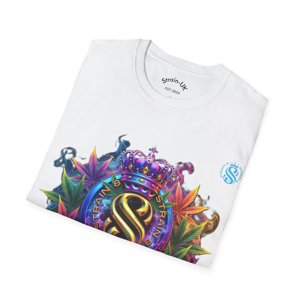 Strain8-UK T-Shirt — Vibrant Floral Design With Original Logo Graphic Tee