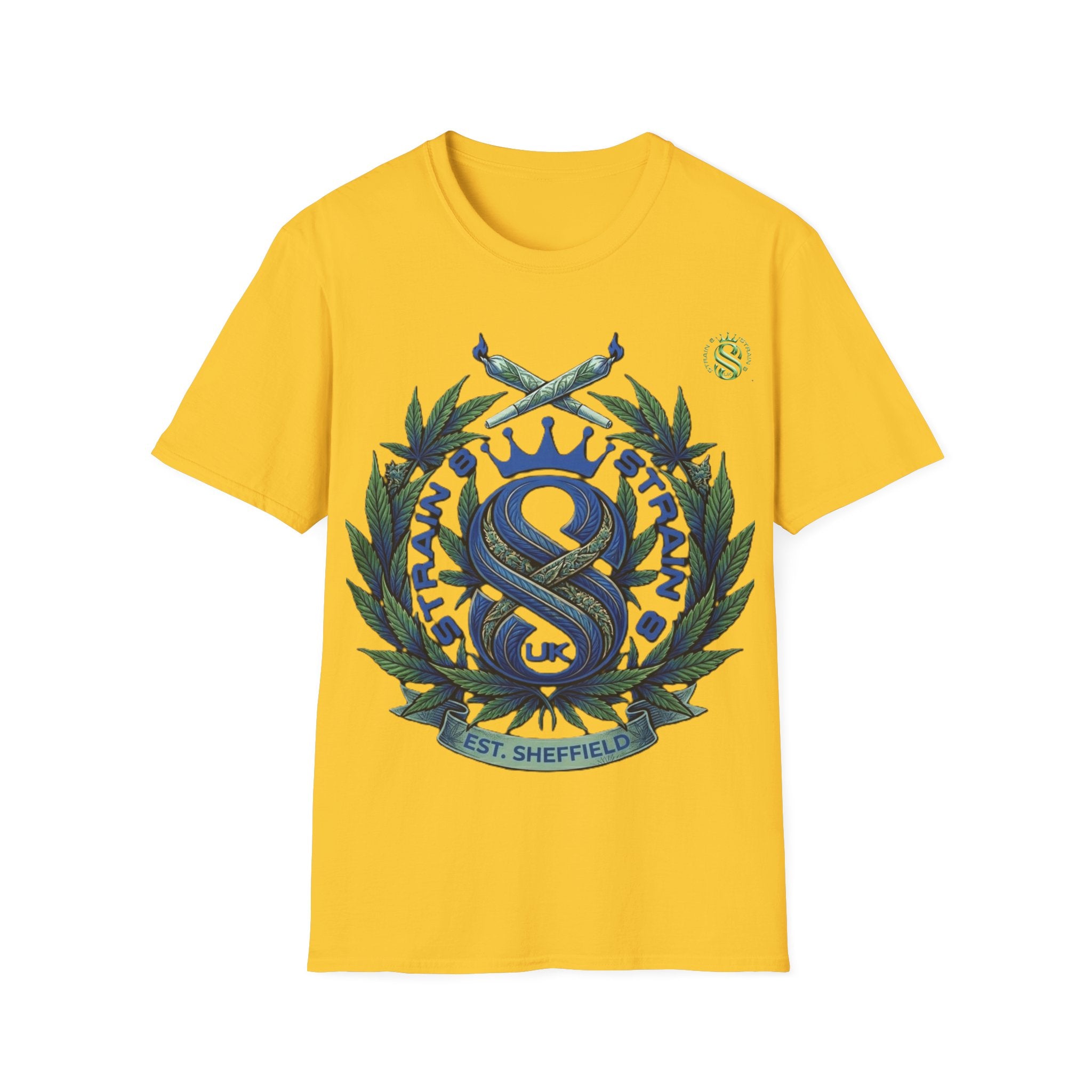 Sheffield Strain8-UK Crest T-Shirt — Vintage Laurel Eloquent Emblem Tee
