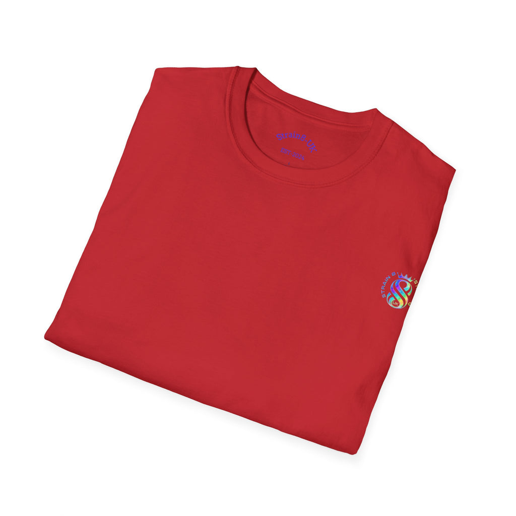 Strain8-UK Logo T-Shirt — Small Embroidered Globe Tee, THE LOGO LINE........