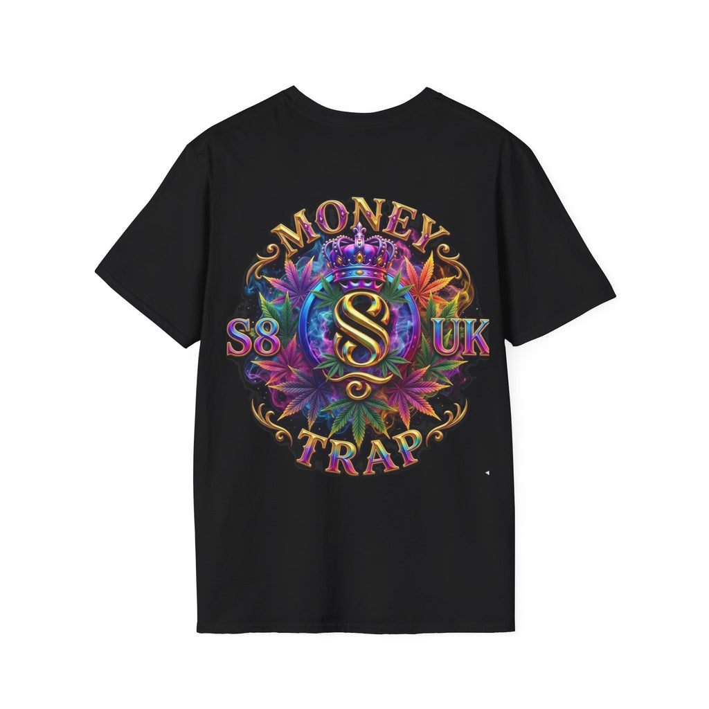 Money Trap Graphic T-Shirt — Crowned 'S8-UK' Logo Stoner/Streetwear