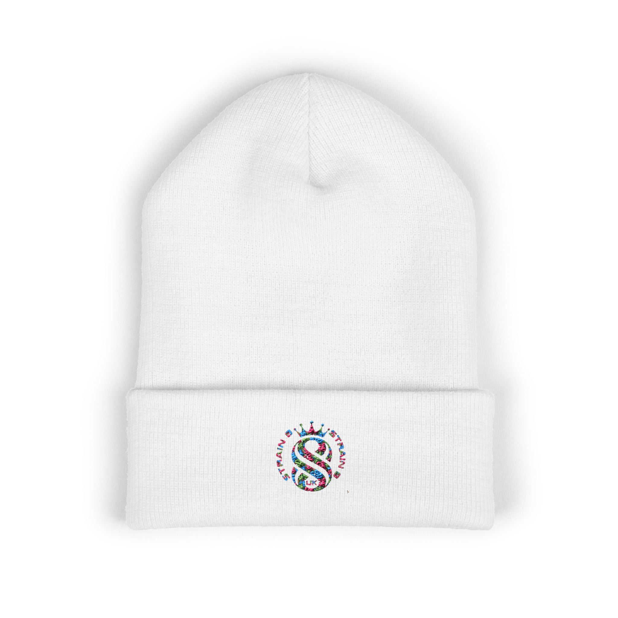 Embroidered Graffiti S8-UK Logo Cuffed Beanie — Cozy Knit Winter Hat