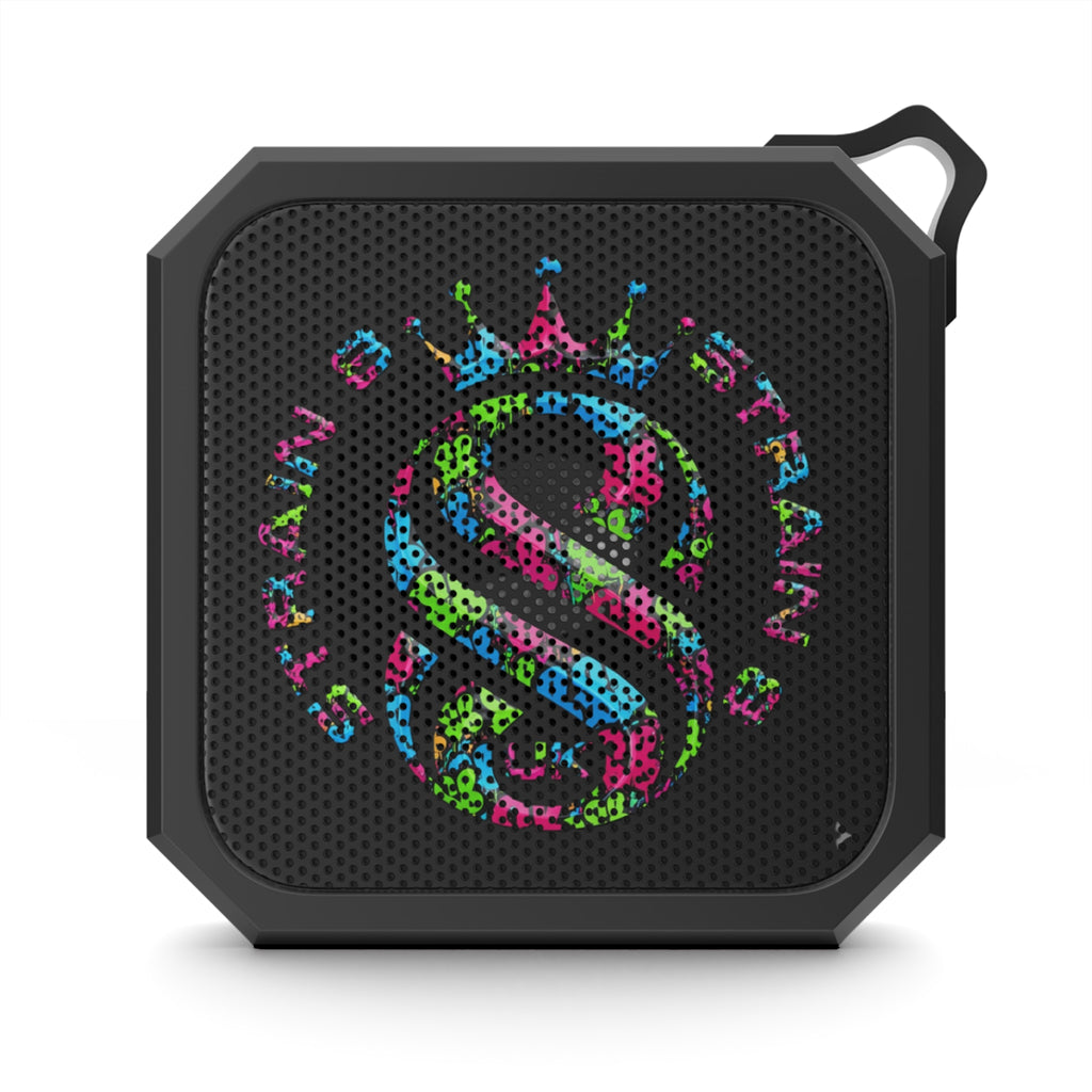 Strain8-uk Logo graffiti Outdoor Bluetooth Speaker — Rugged Portable Blackwater Speaker (Water-Resistant, Carabiner-Ready)