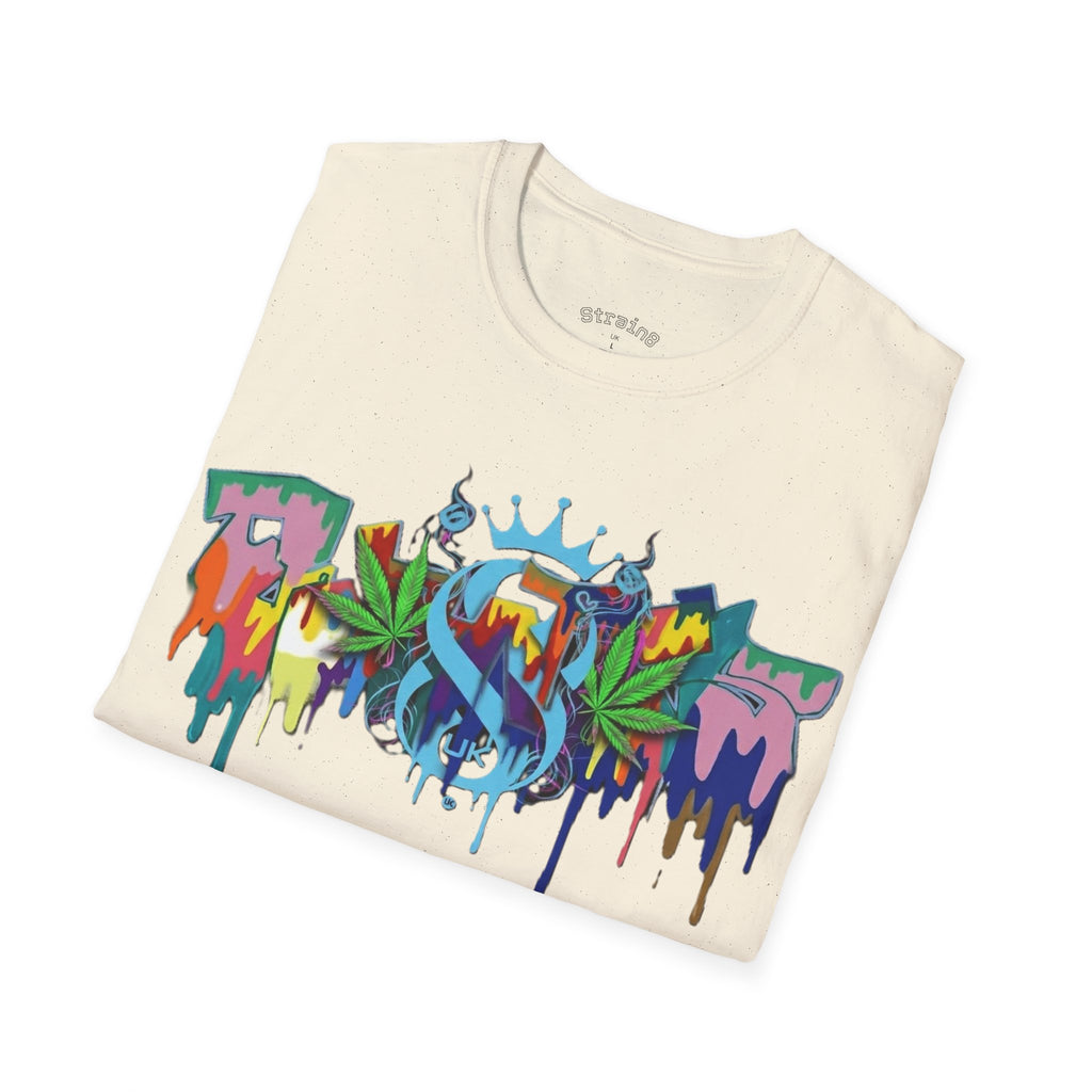 Graffiti Leaf S8-UK T-Shirt — Colorful Street Art Tee