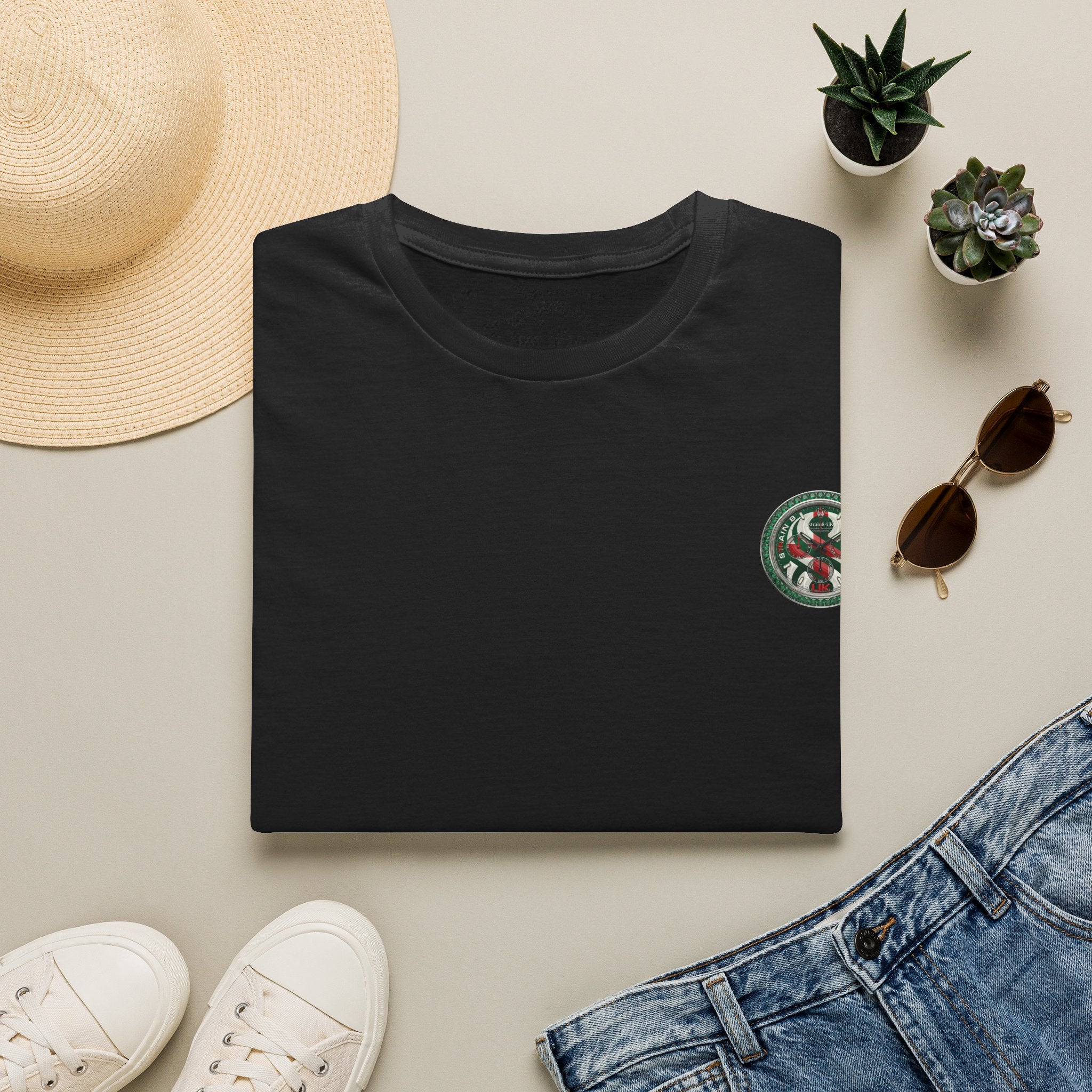 Strain8-UK Watch Face Design T‑Shirt — Nautical Travel Vibes In Emerald Green