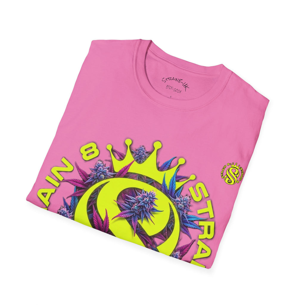 Strain8-UK  T-Shirt — 'Strain8-UK' Crown Cannabis Design with flower T shirt