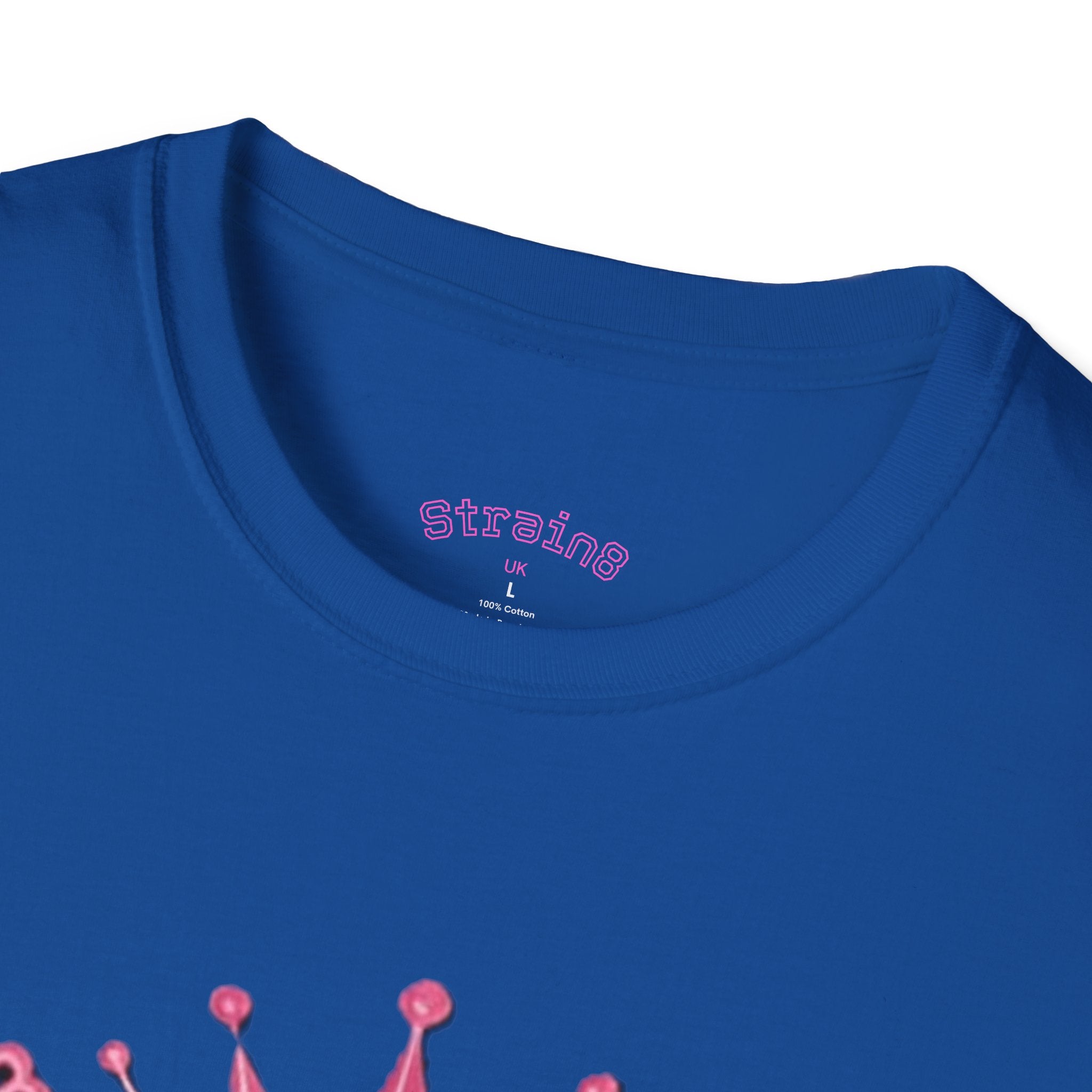Strain8-UK logo/mixed Cannabis Crown T-Shirt — Train & Treat Floral Weed Graphic Tee