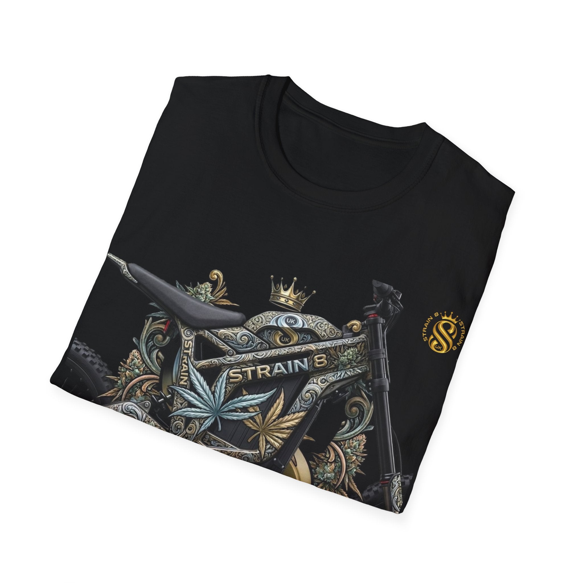 Motorcycle S8-UK Crown Graphic T-Shirt — Vintage Bike Emblem Tee