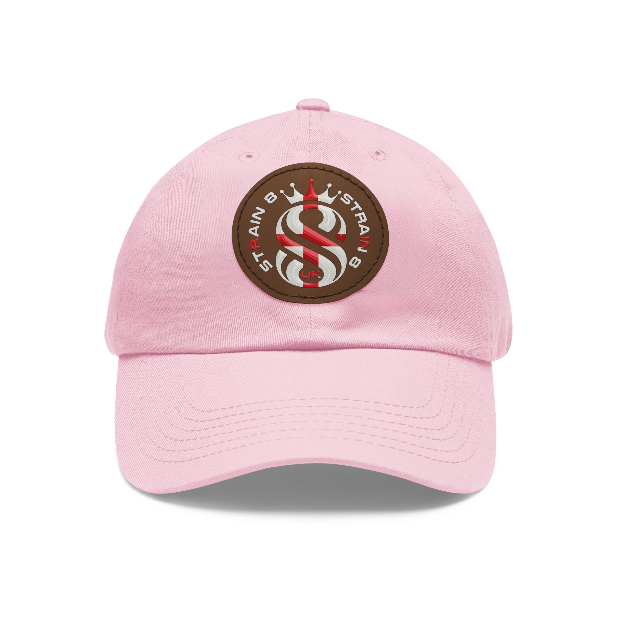 Leather Patch Dad Hat — Round Strain8-UK Cap for Casual Streetwear