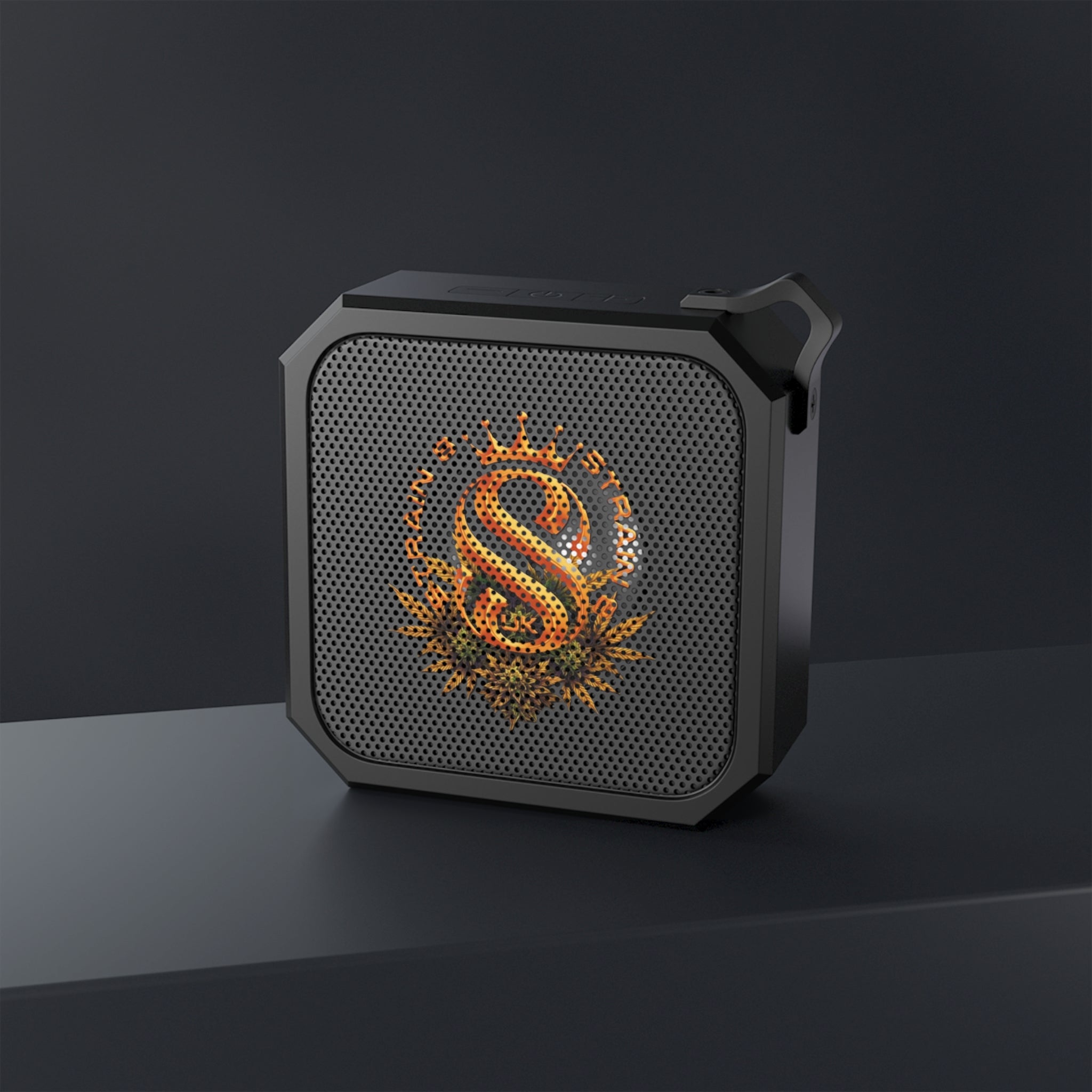 Portable Outdoor Bluetooth Speaker — Strain8-UK metallic orange/bud Logo Rugged Waterproof Speaker