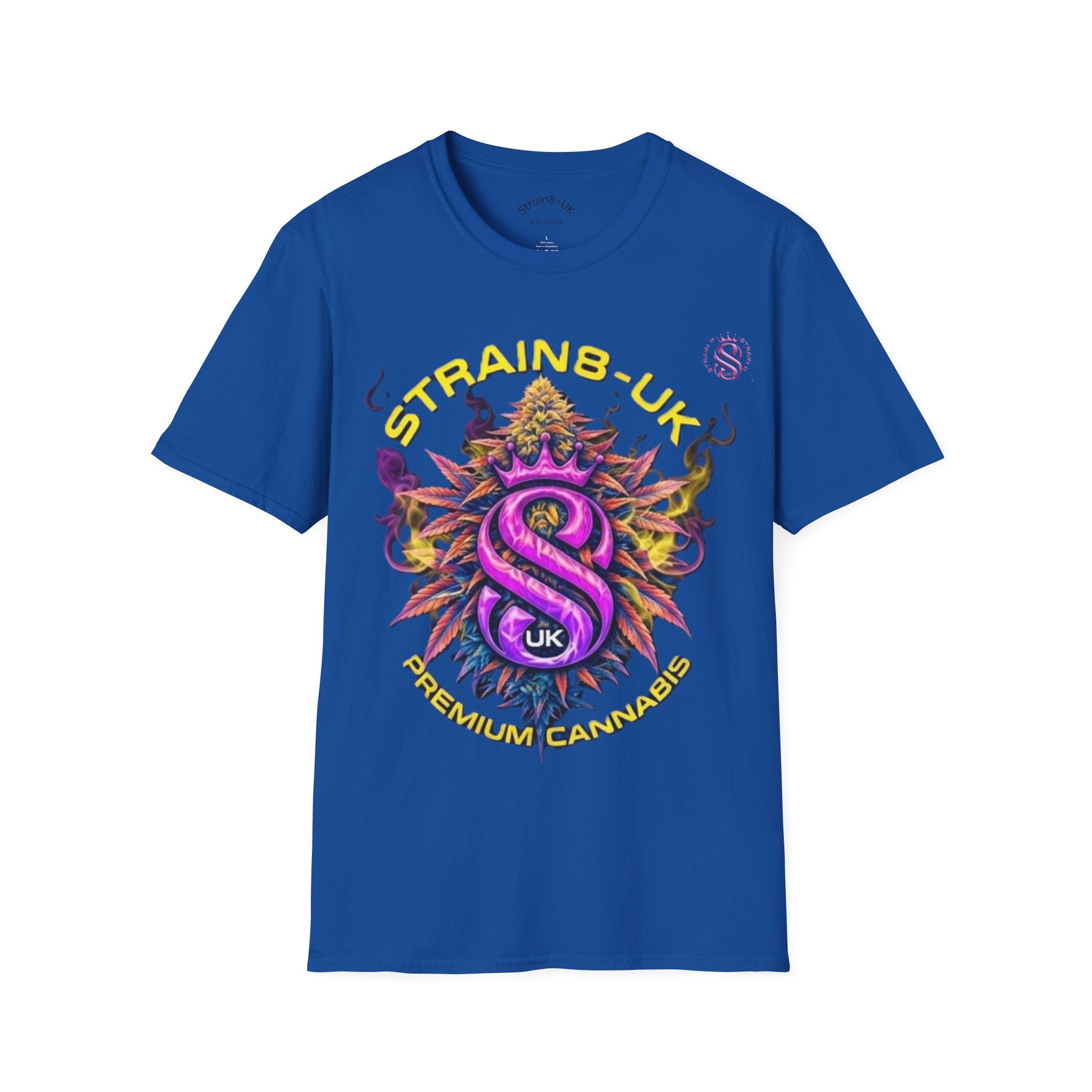 Strain8-UK T-Shirt — Strain8-UK Colourful Psychedelic Logo Tee