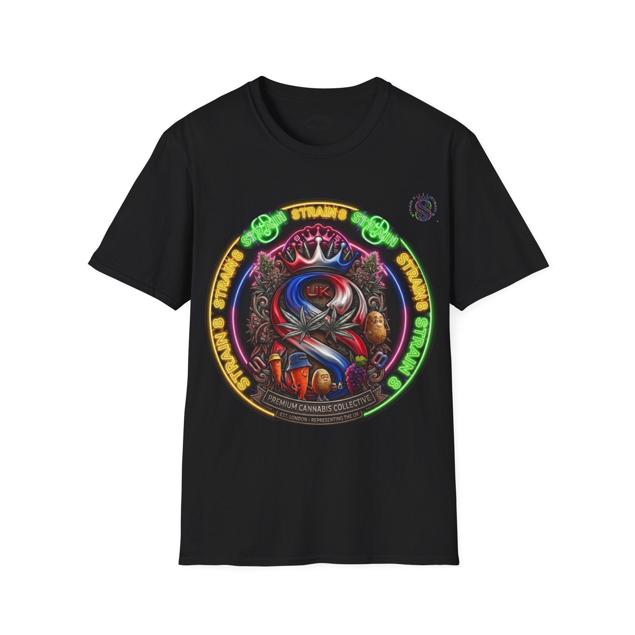 Psychedelic Dtrain8-UK Crowned Graphic T-Shirt