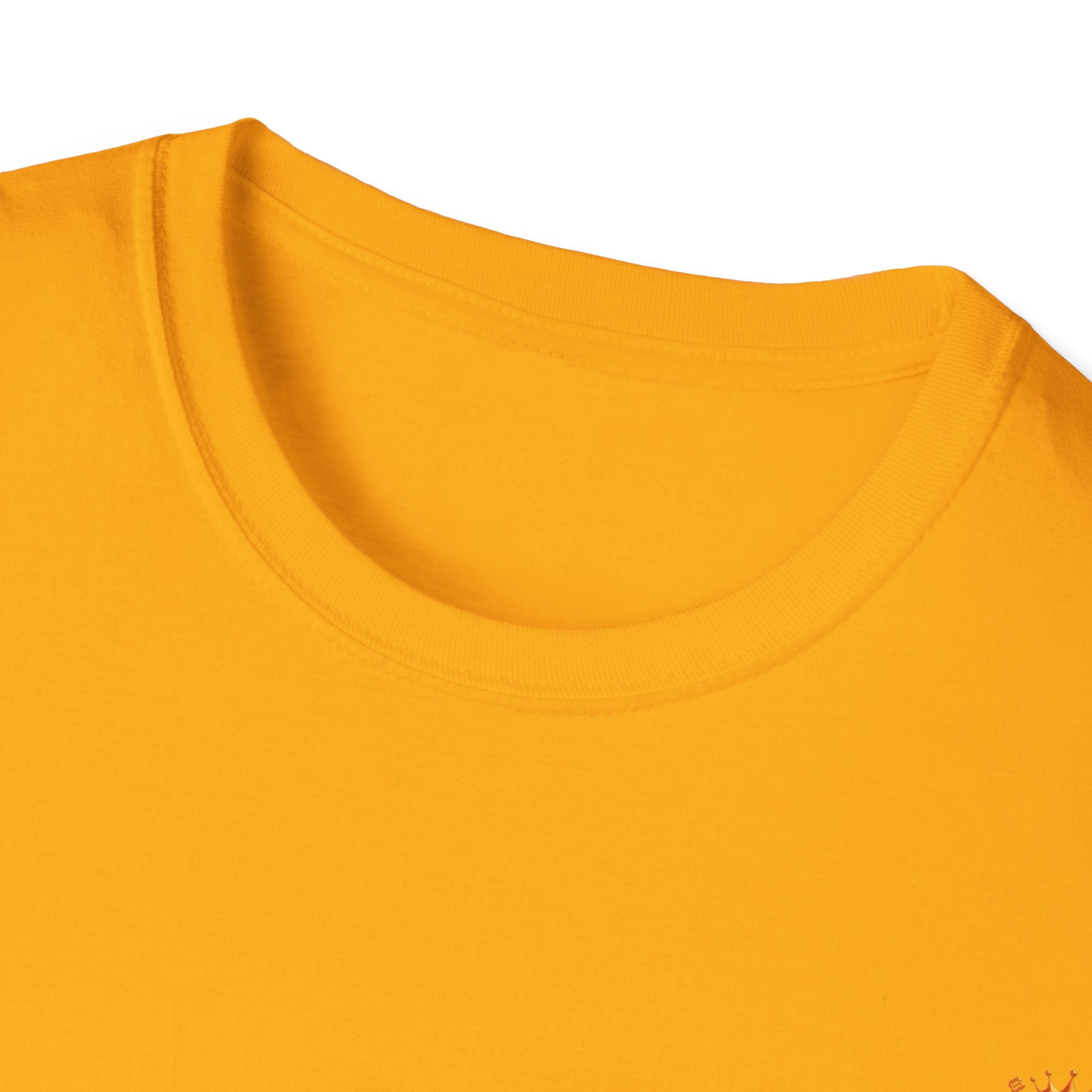 Strain8-UK metallic orange Royal Strain8-UK Emblem T‑Shirt — Crowned Strain8-UK Logo Graphic Tee