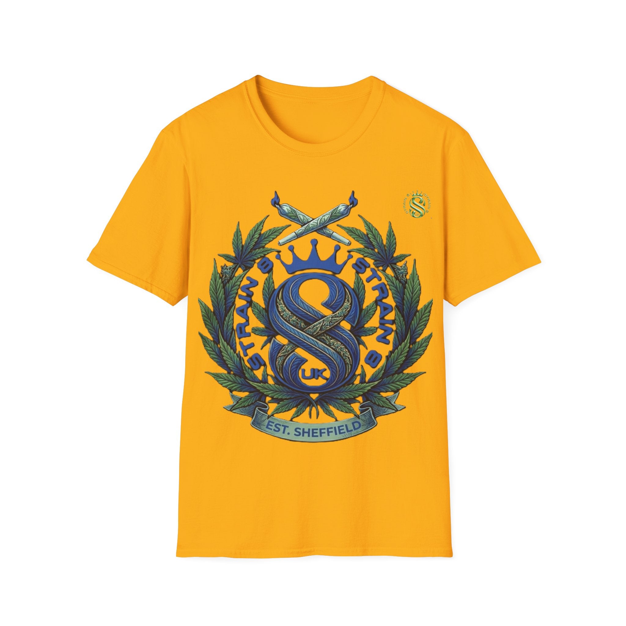 Sheffield Strain8-UK Crest T-Shirt — Vintage Laurel Eloquent Emblem Tee