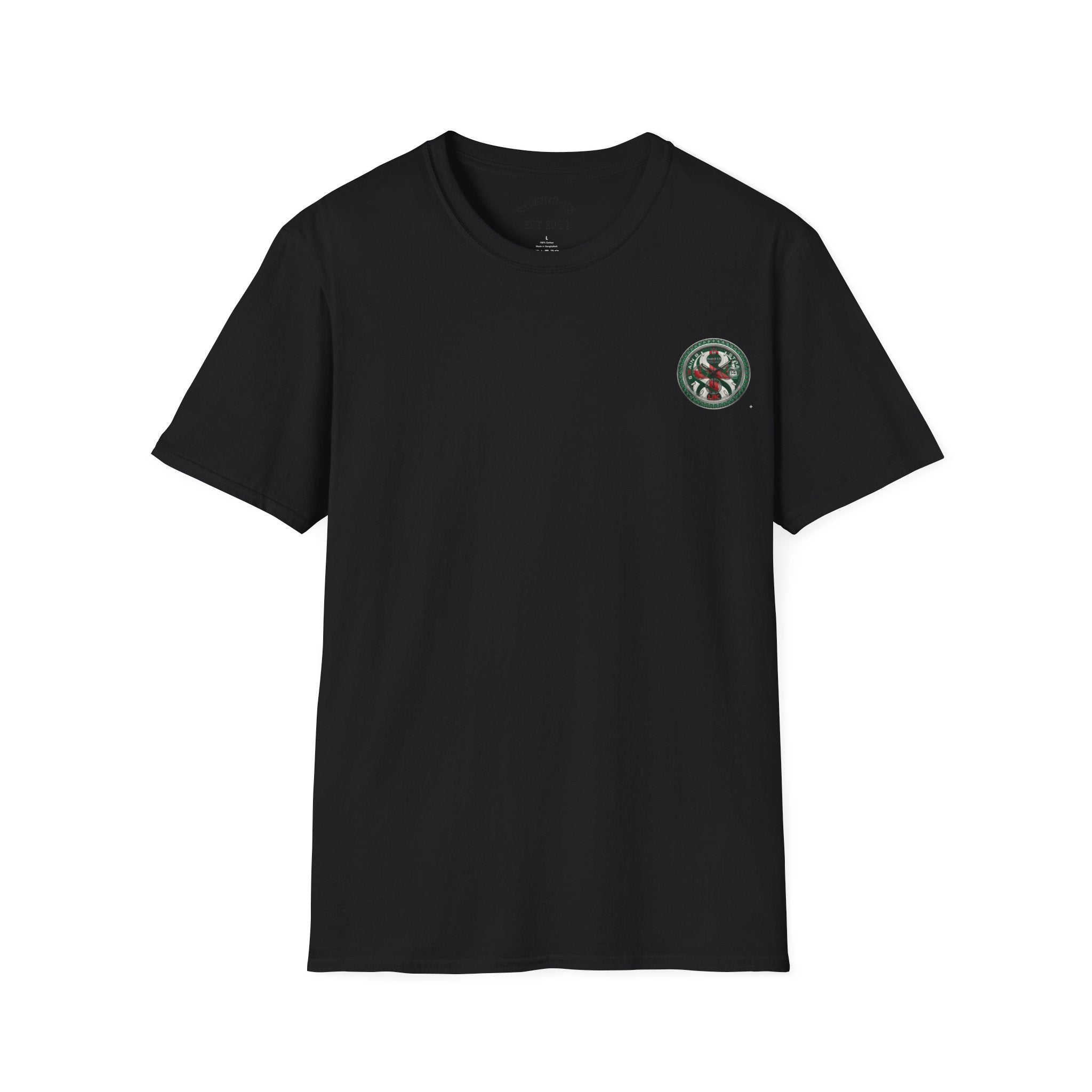 Strain8-UK Watch Face Design T‑Shirt — Nautical Travel Vibes In Emerald Green