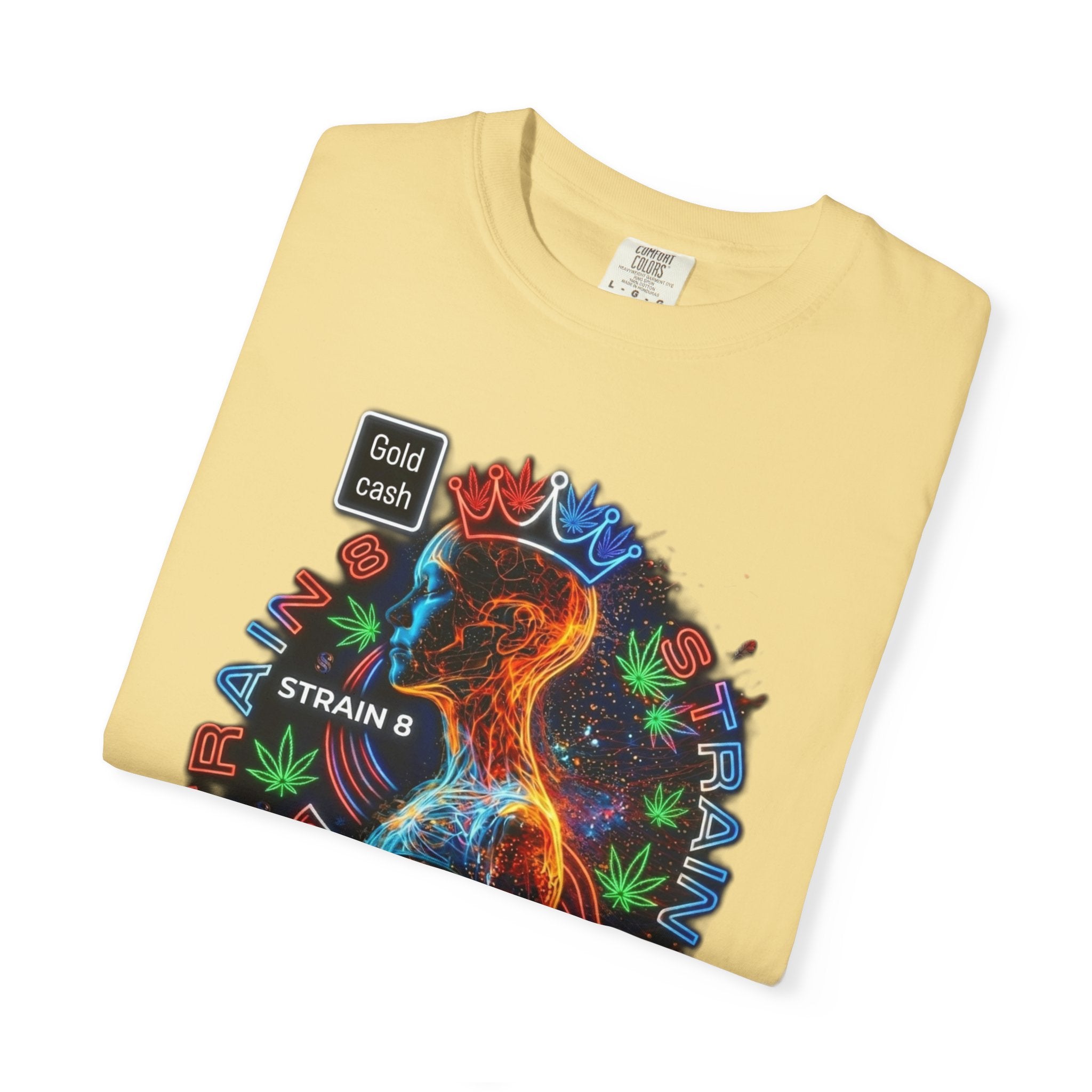 T-Shirt — Psychedelic Crowned Female Energy Glow, Freedom to Grow Graphic Tee (Strain8-UK)