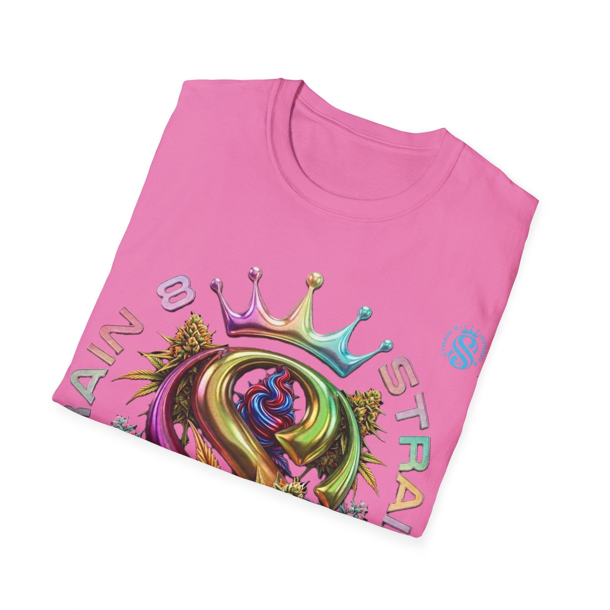 Strain8-UK Logo Crown Graphic T-Shirt — High Grade Cannabis Design
