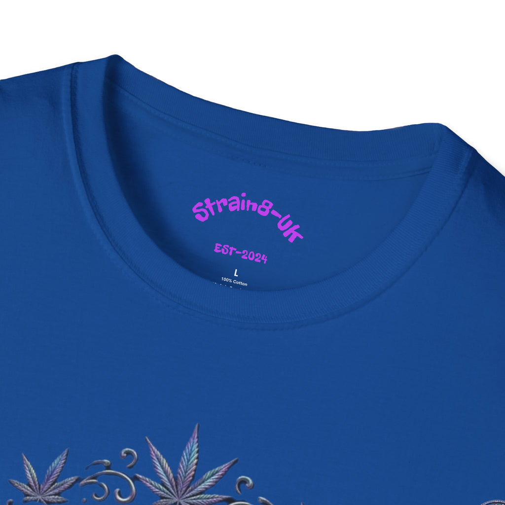 Strain8-UK Supreme Sativa Graphic T‑Shirt — "The Highest Grade" Psychedelic Logo Tee