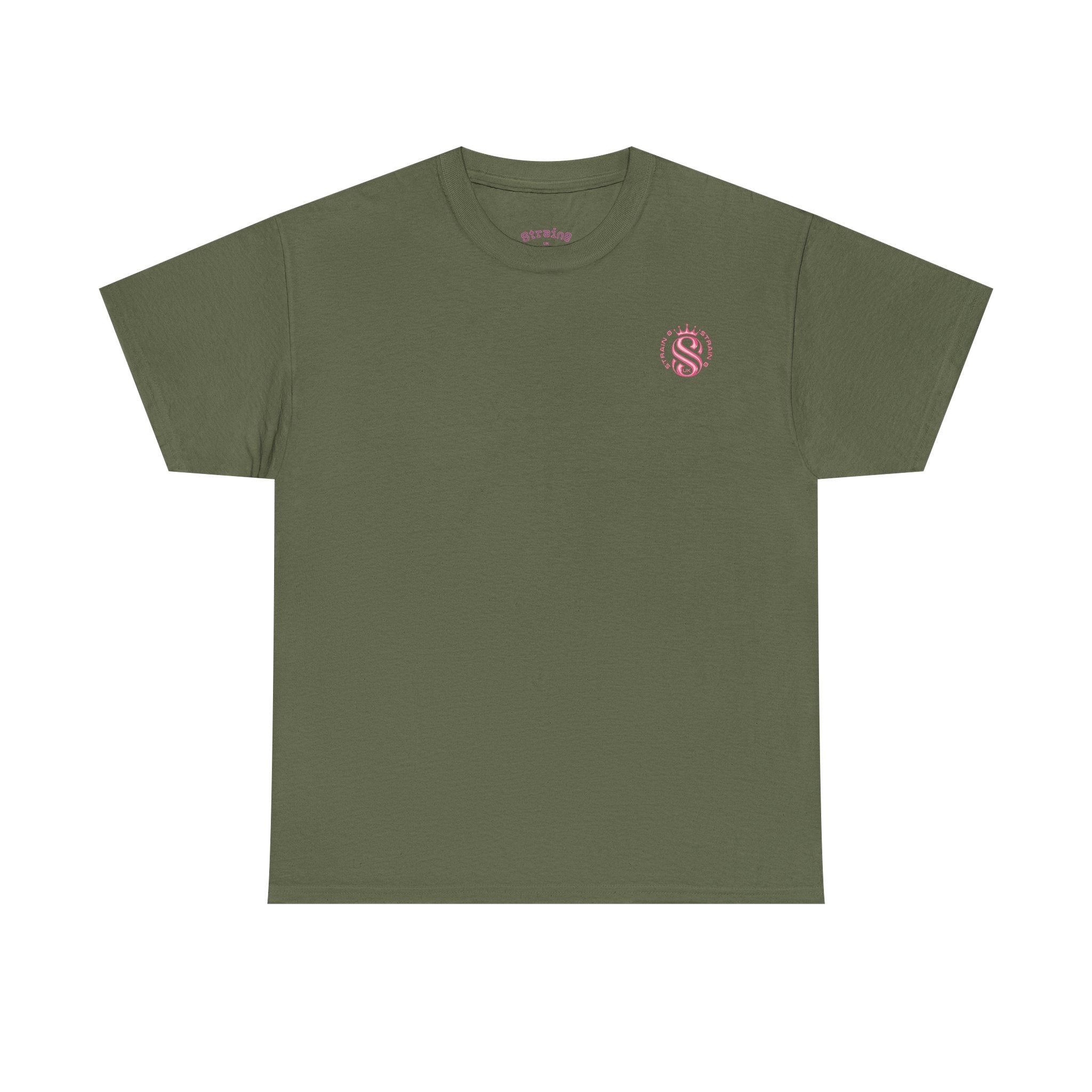 Strain8 Dreams Tee — Bold Pink Logo Graphic T-Shirt
