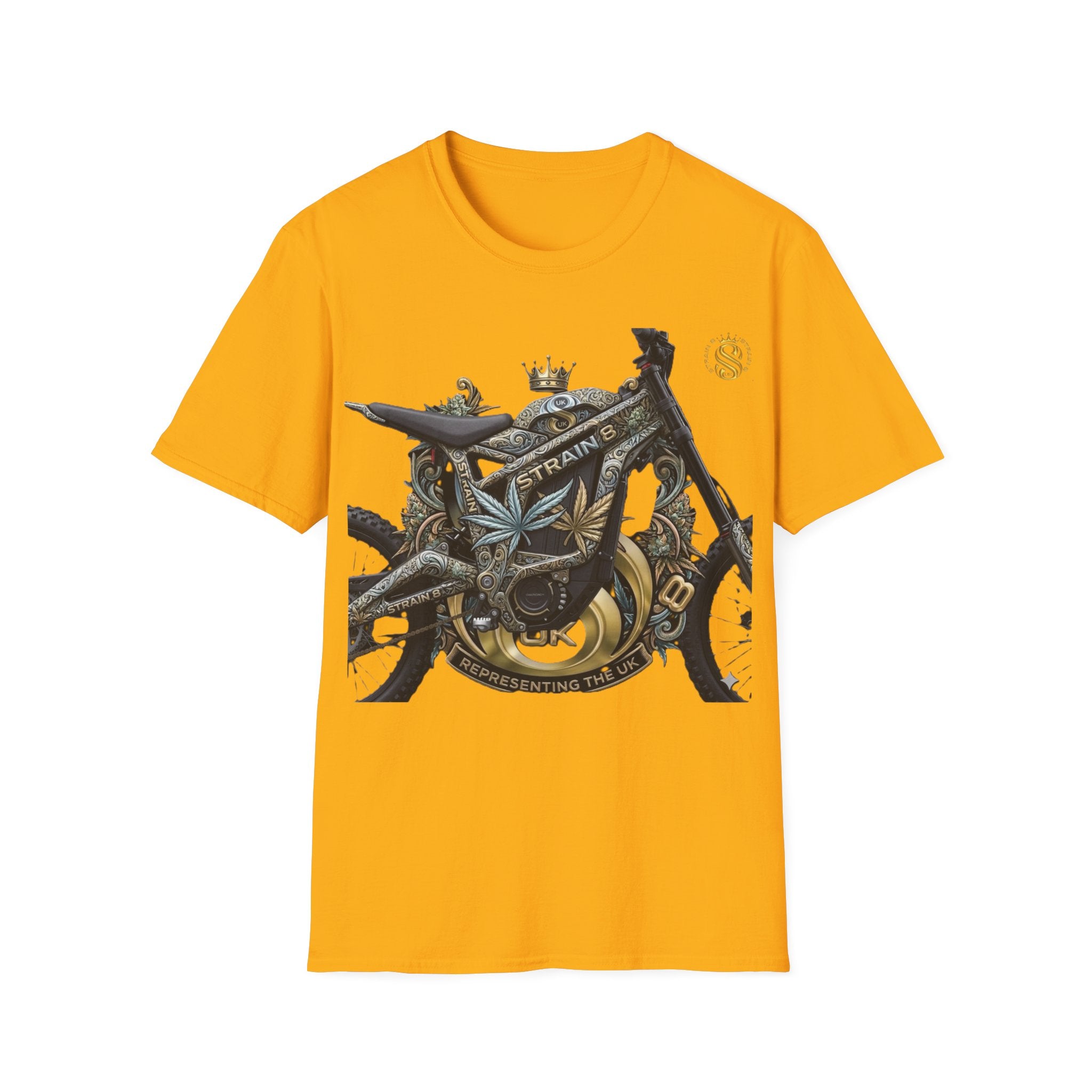 Motorcycle S8-UK Crown Graphic T-Shirt — Vintage Bike Emblem Tee