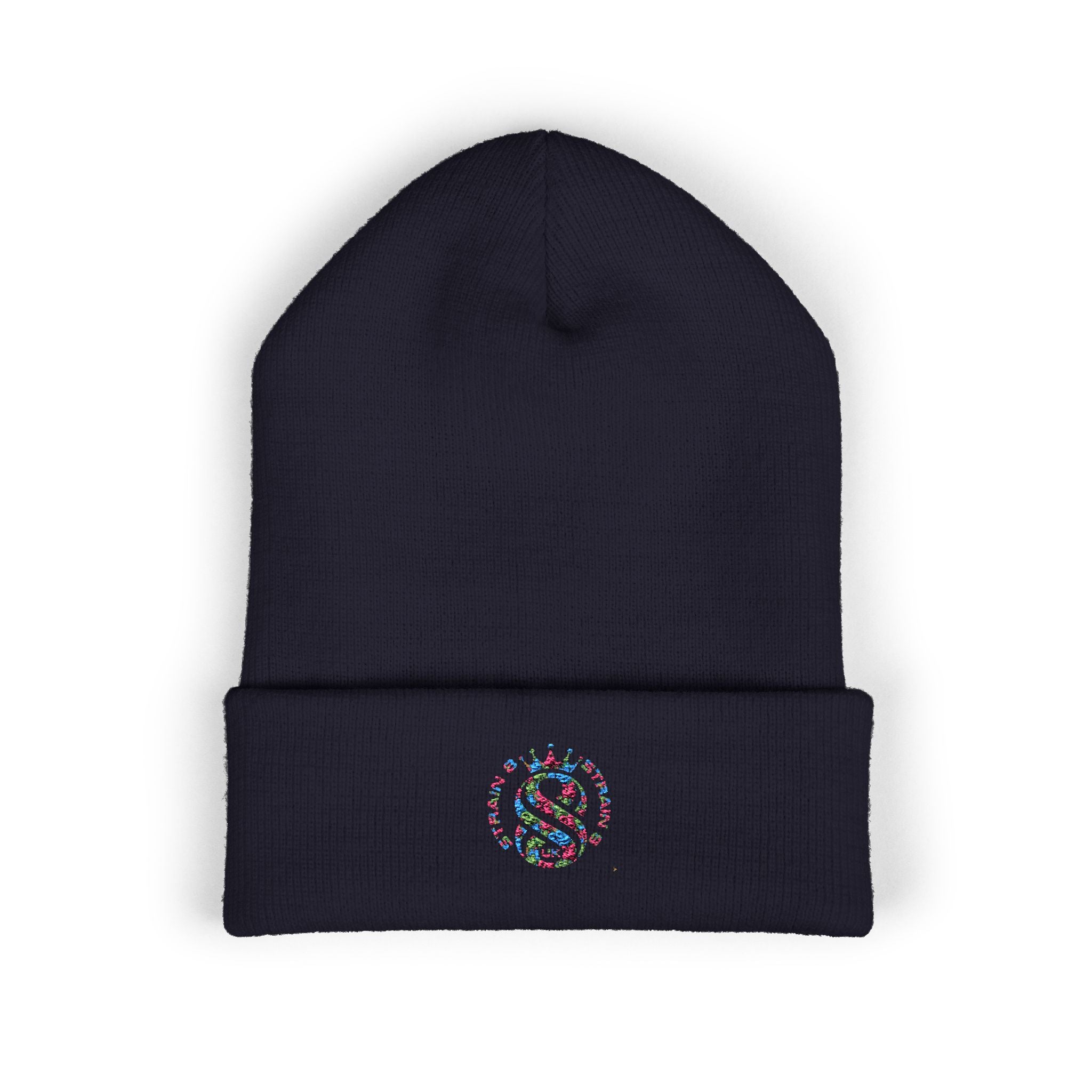 Embroidered Graffiti S8-UK Logo Cuffed Beanie — Cozy Knit Winter Hat