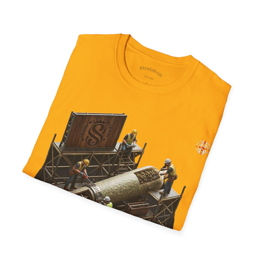 Aerospace Restoration S8-UK Crew T-Shirt — Rocket Repair Workshop Illustration