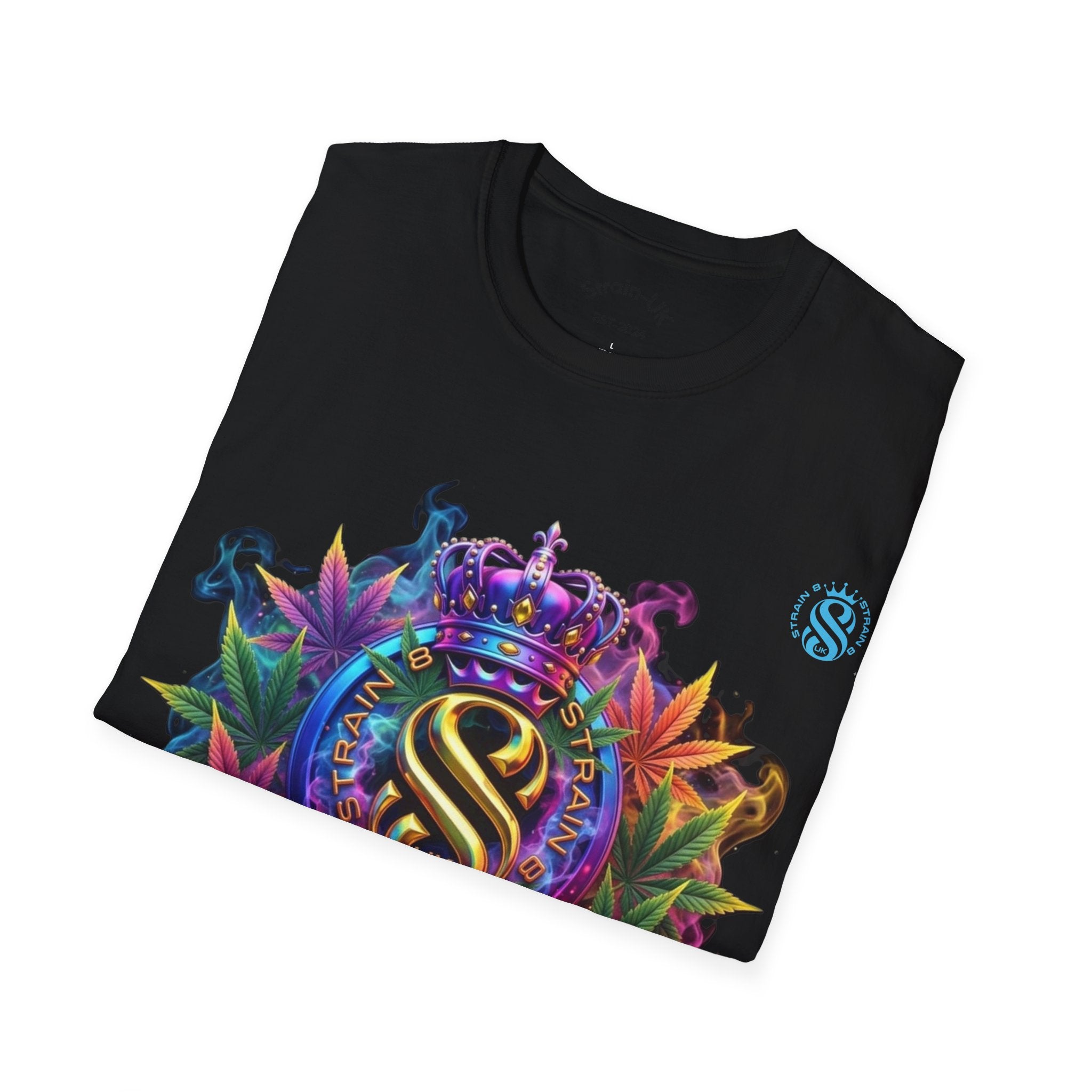 Strain8-UK T-Shirt — Vibrant Floral Design With Original Logo Graphic Tee