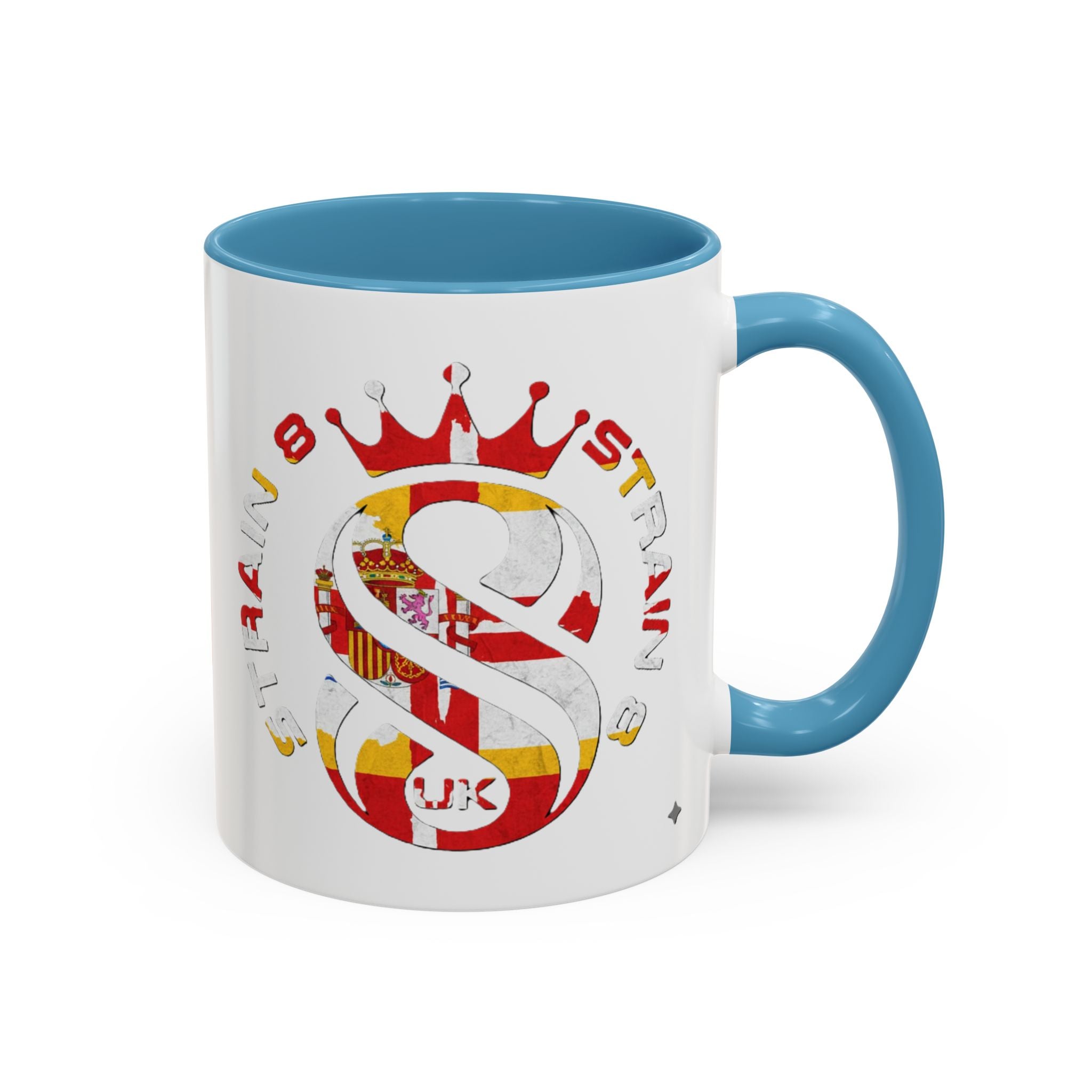 Strain8-UK Fully Spanglish Pride Accent Coffee Mug — 'Soy Español' Crown Monogram (11/15oz)